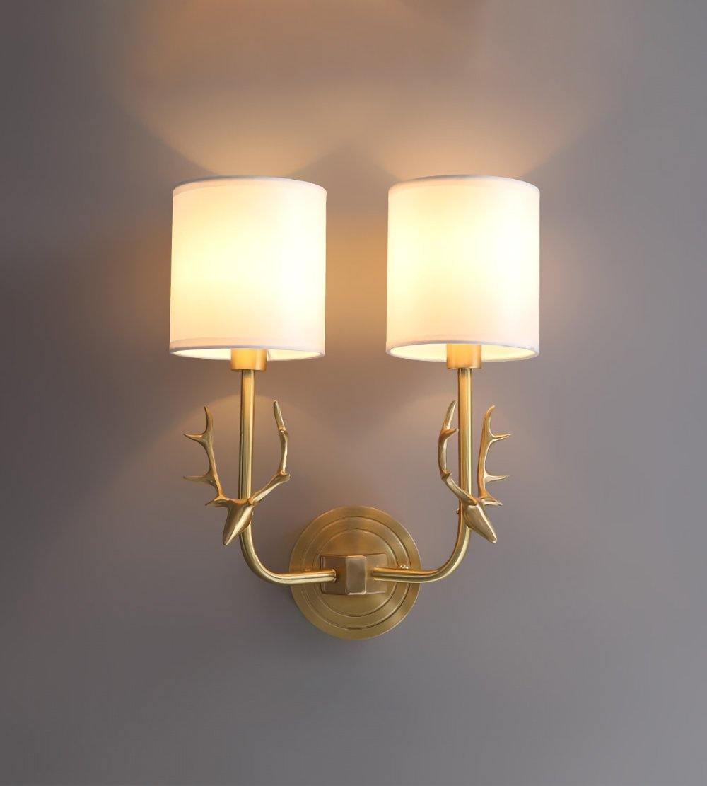 Brass Deer Head Wall Light - Blowlighting