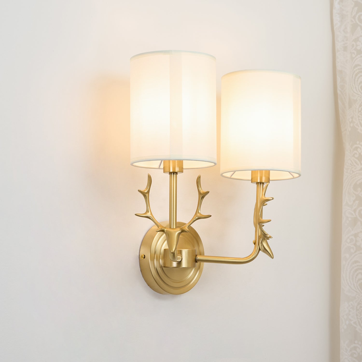 Brass Deer Head Wall Light - Blowlighting