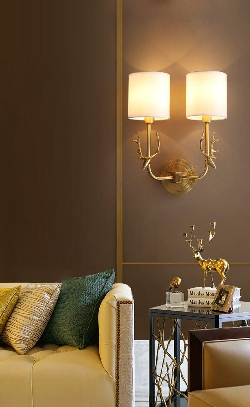 Brass Deer Head Wall Light - Blowlighting
