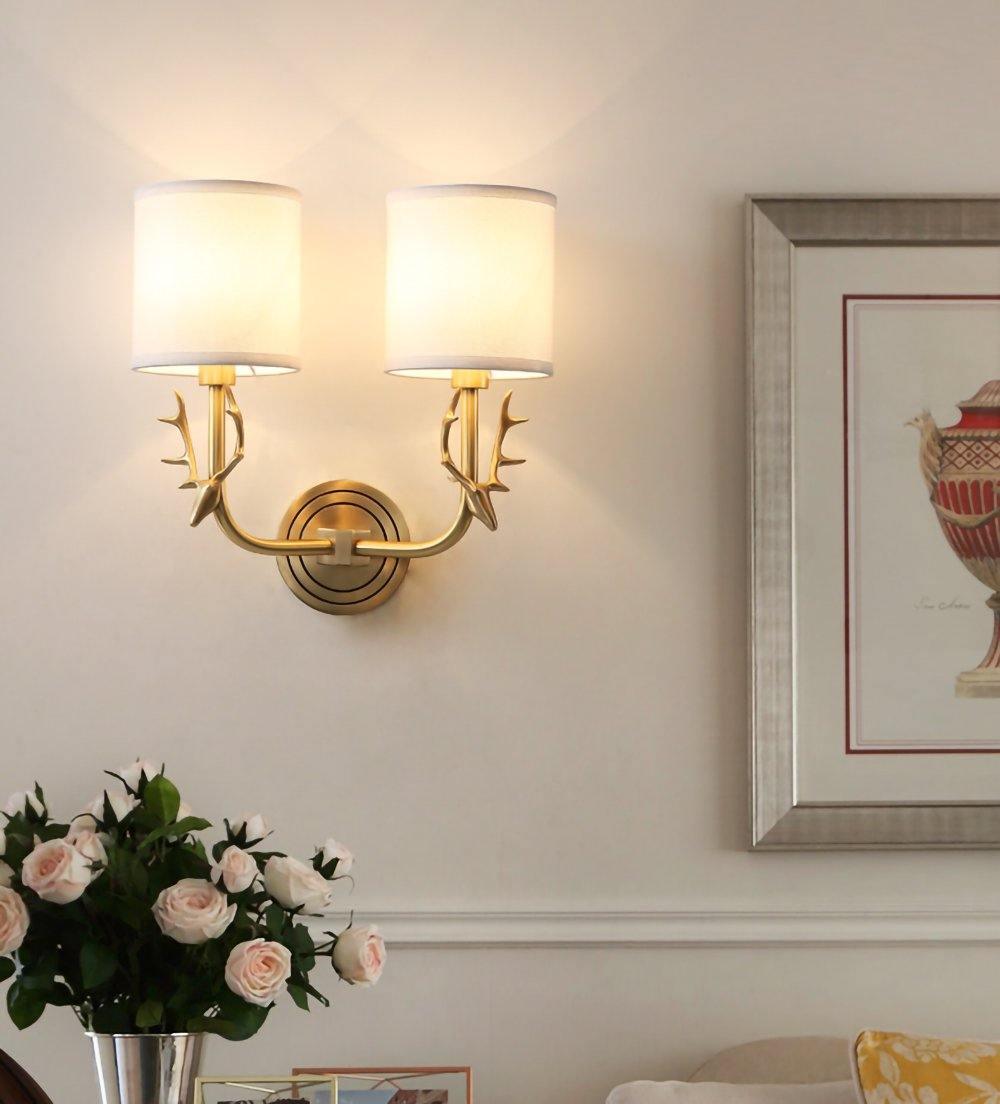 Brass Deer Head Wall Light - Blowlighting