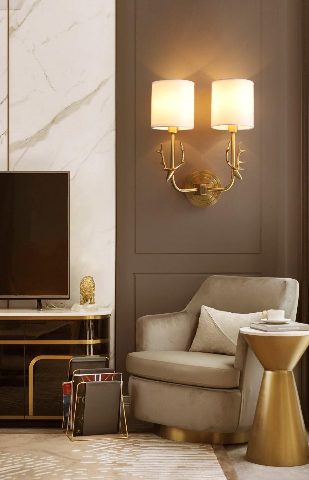 Brass Deer Head Wall Light - Blowlighting