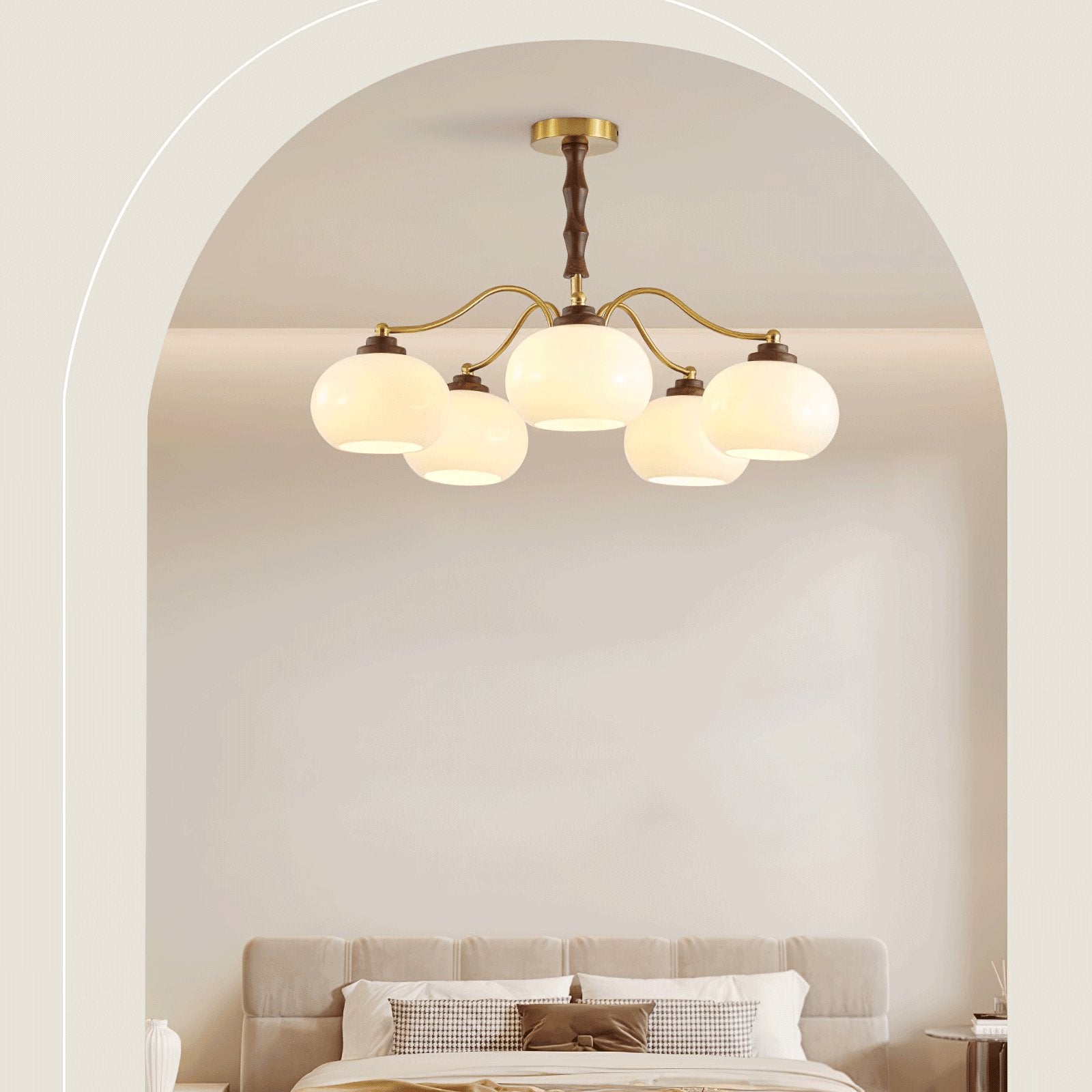 Persimmon Glass Globe Chandelier - Blowlighting