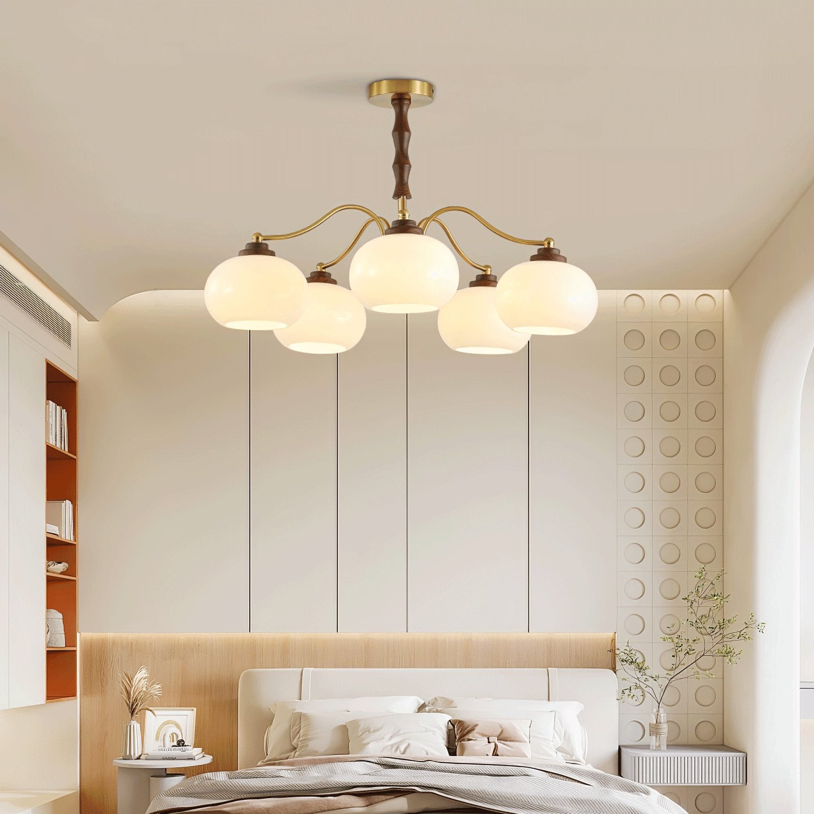 Persimmon Glass Globe Chandelier - Blowlighting