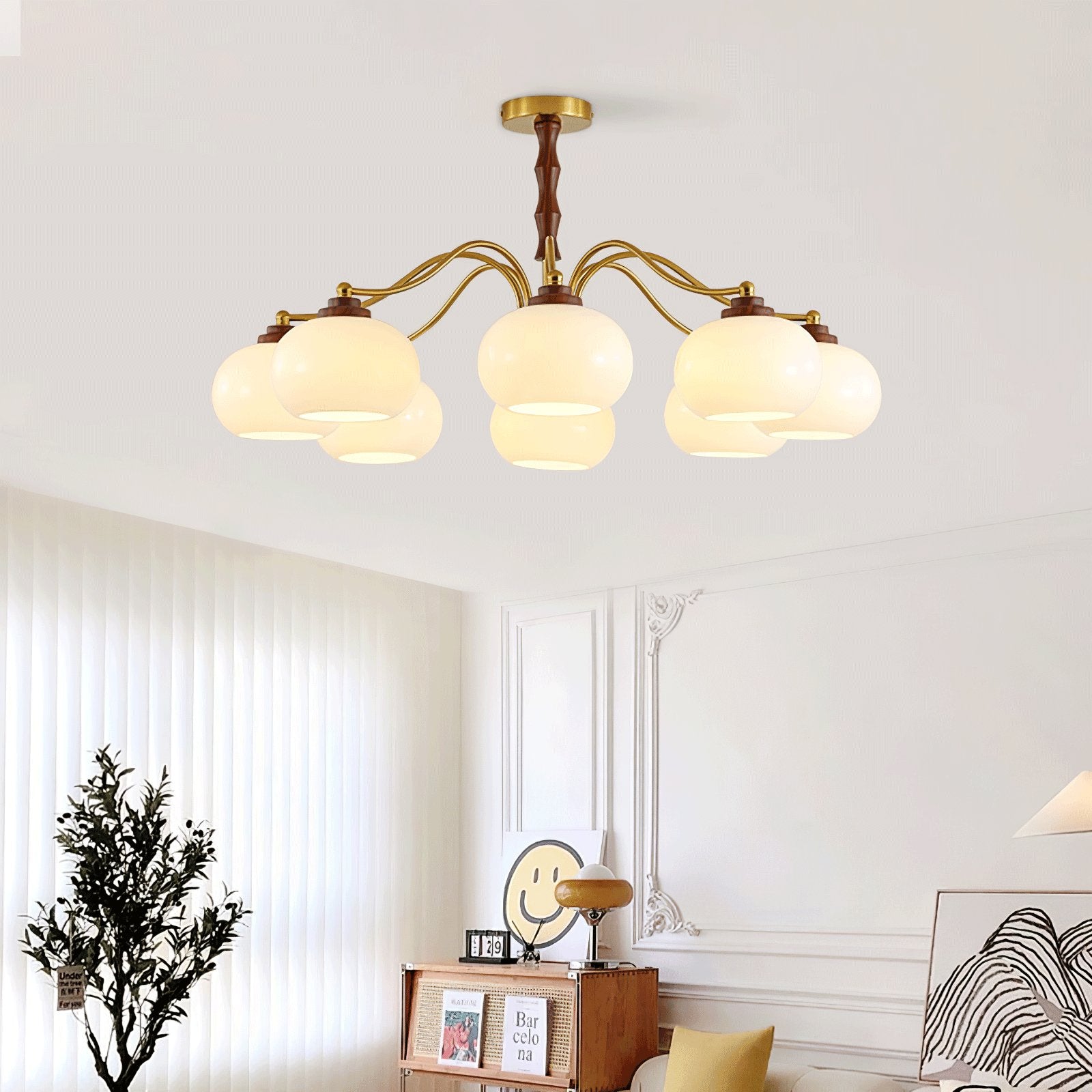 Persimmon Glass Globe Chandelier - Blowlighting