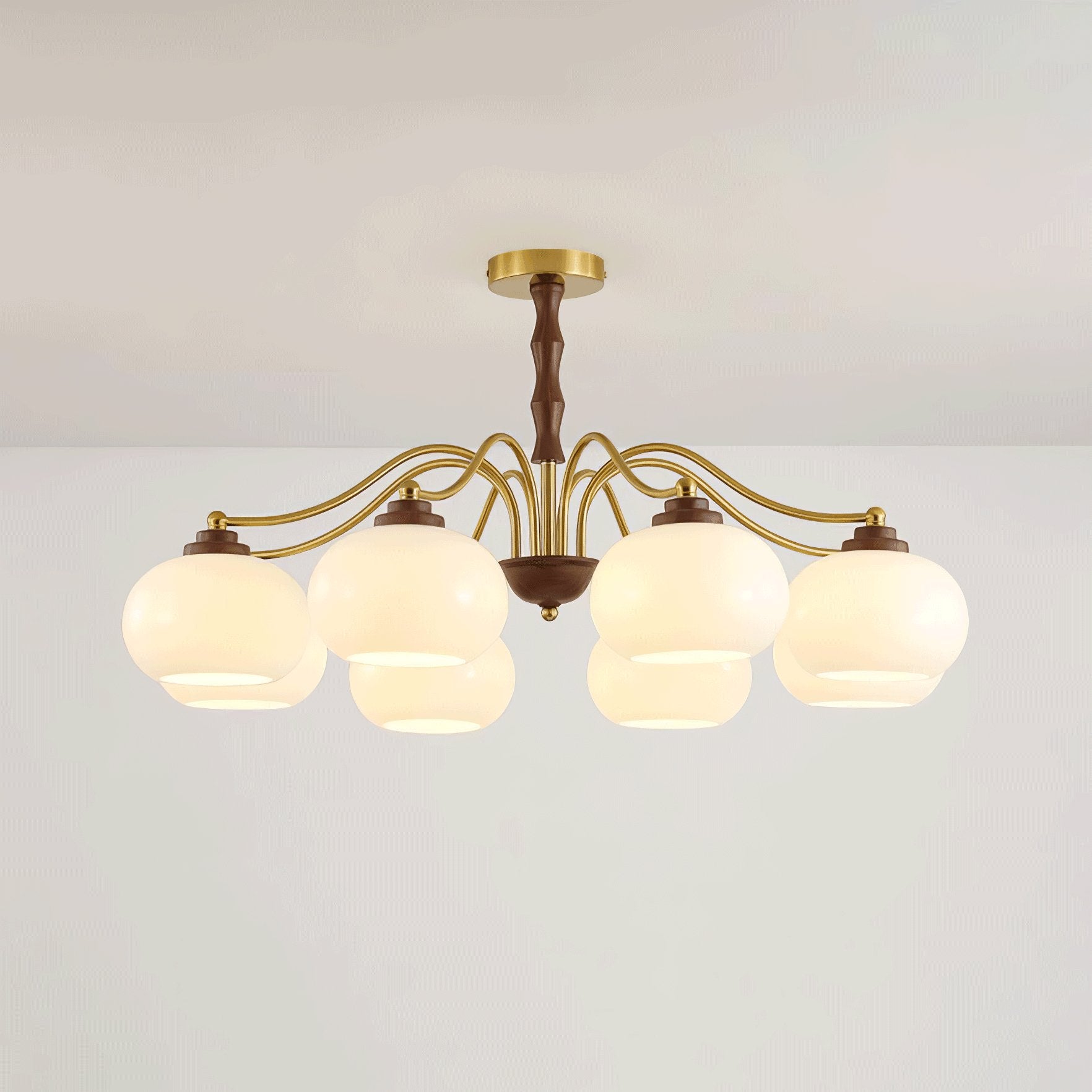 Persimmon Glass Globe Chandelier - Blowlighting
