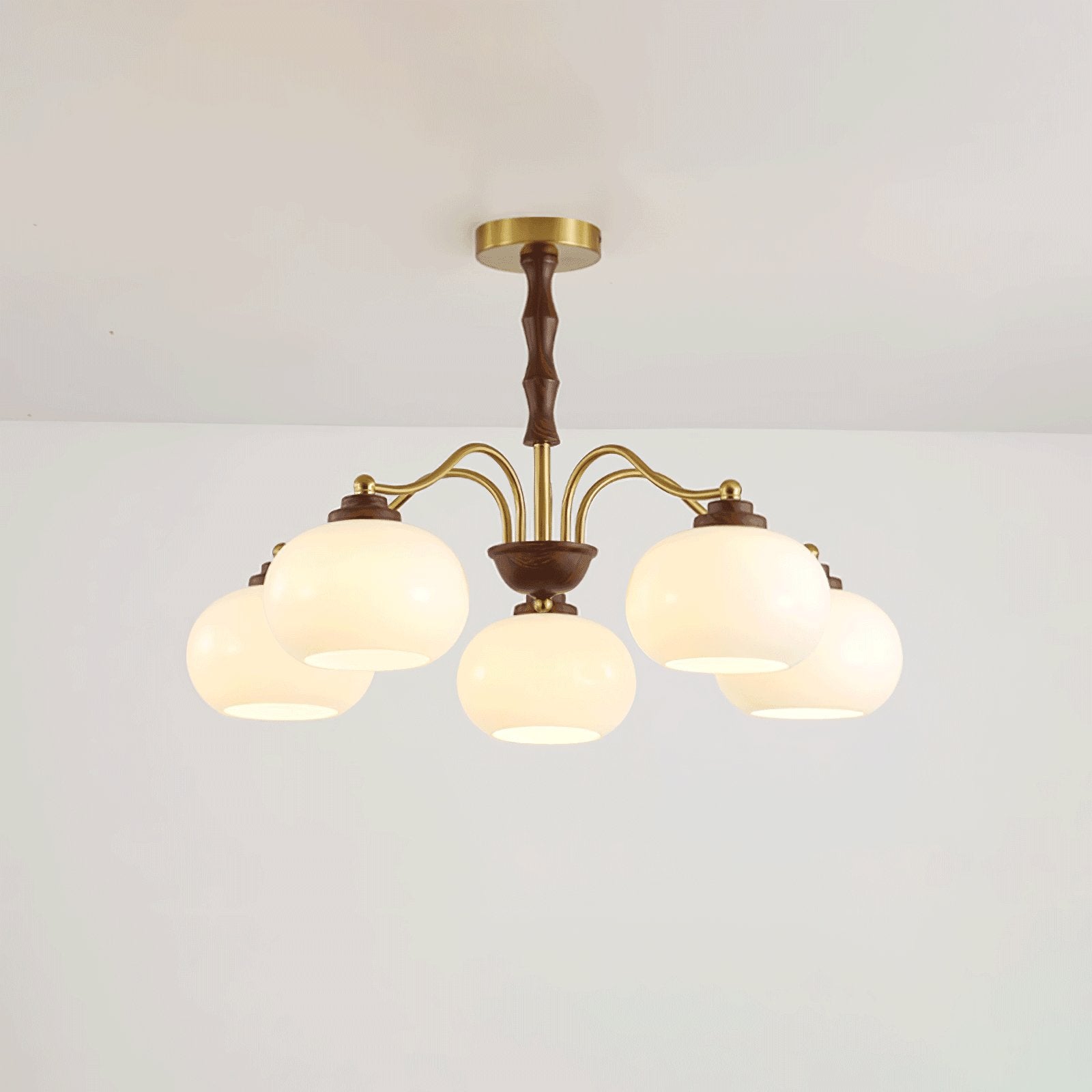 Persimmon Glass Globe Chandelier - Blowlighting