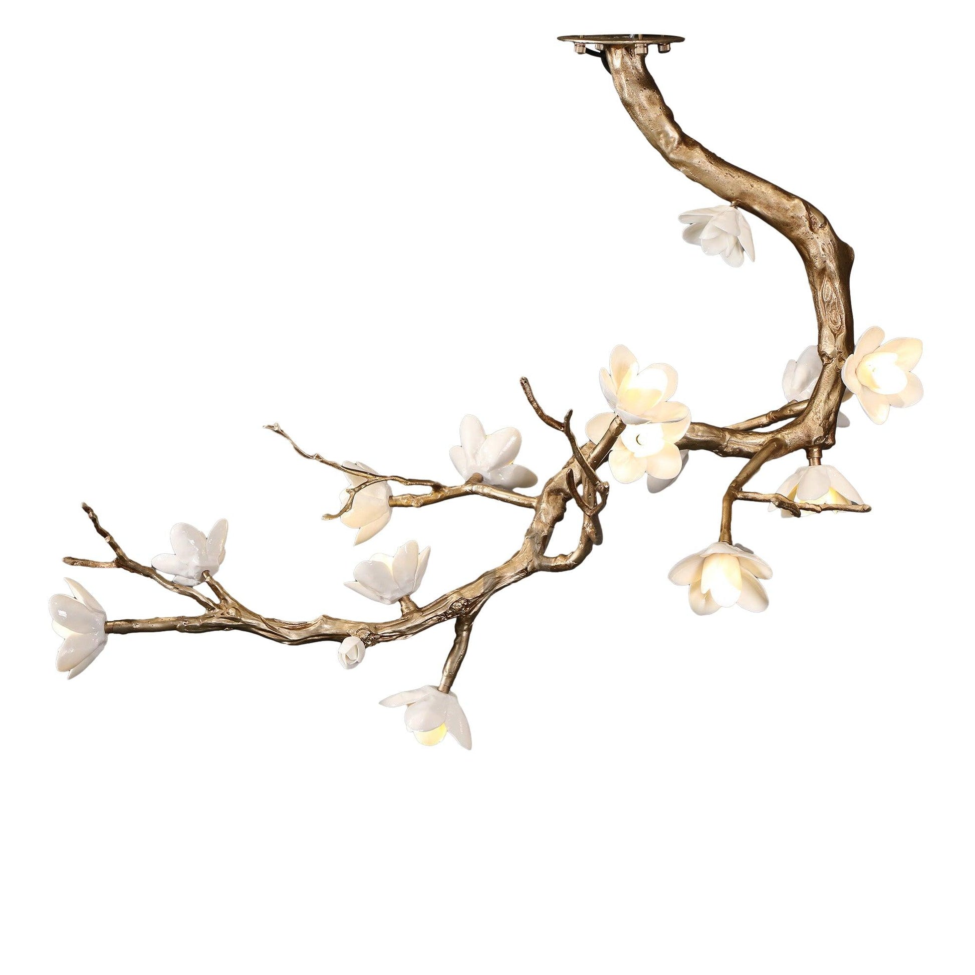 Brass Flower Branch Chandelier - Blowlighting