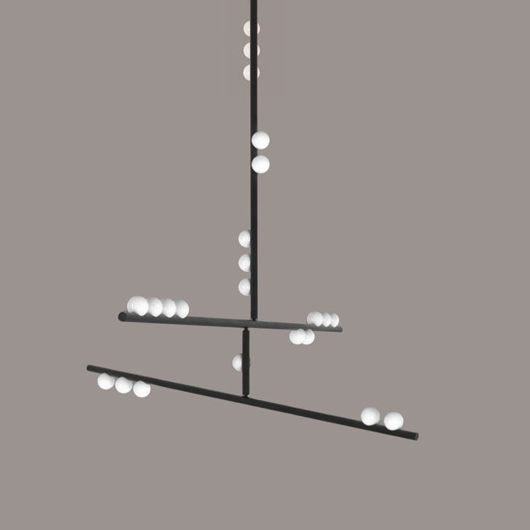 Eurzoris Geometric Brass Linear Pendant Light Chandelier - Blowlighting