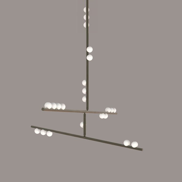 Eurzoris Geometric Brass Linear Pendant Light Chandelier - Blowlighting
