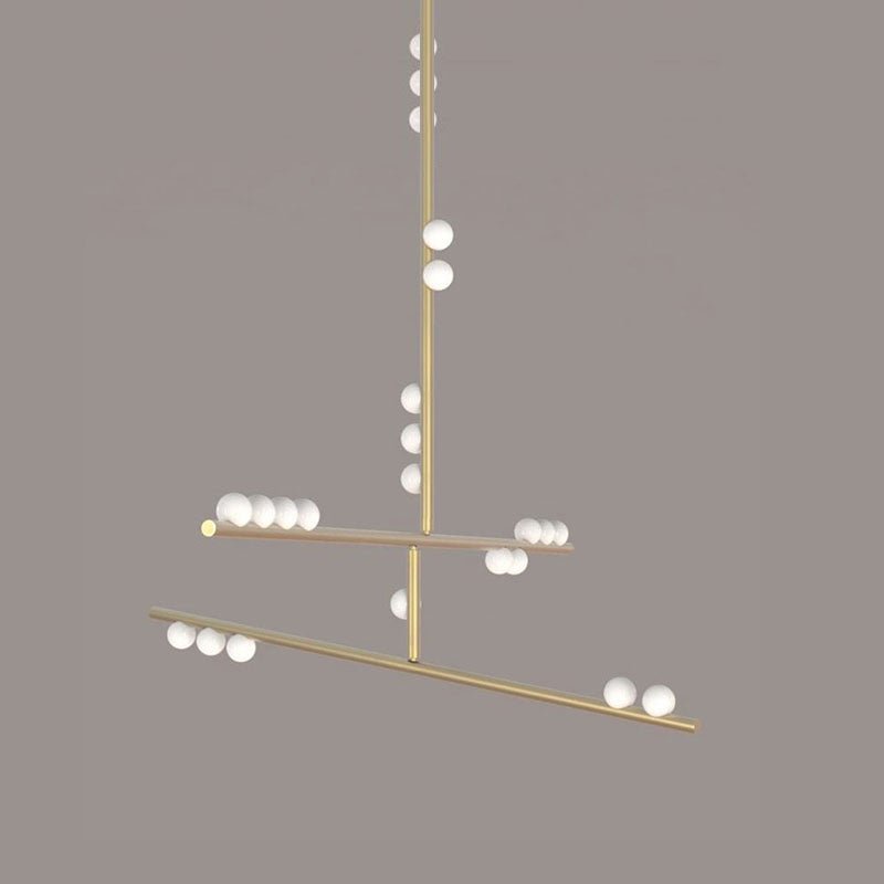 Eurzoris Geometric Brass Linear Pendant Light Chandelier - Blowlighting