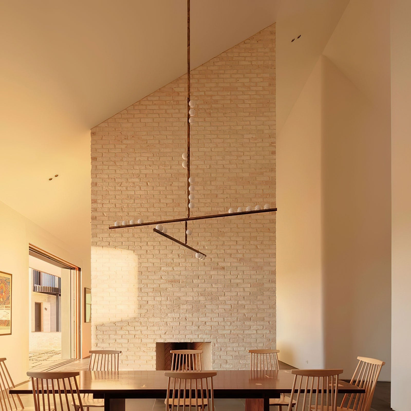 Eurzoris Geometric Brass Linear Pendant Light Chandelier - Blowlighting