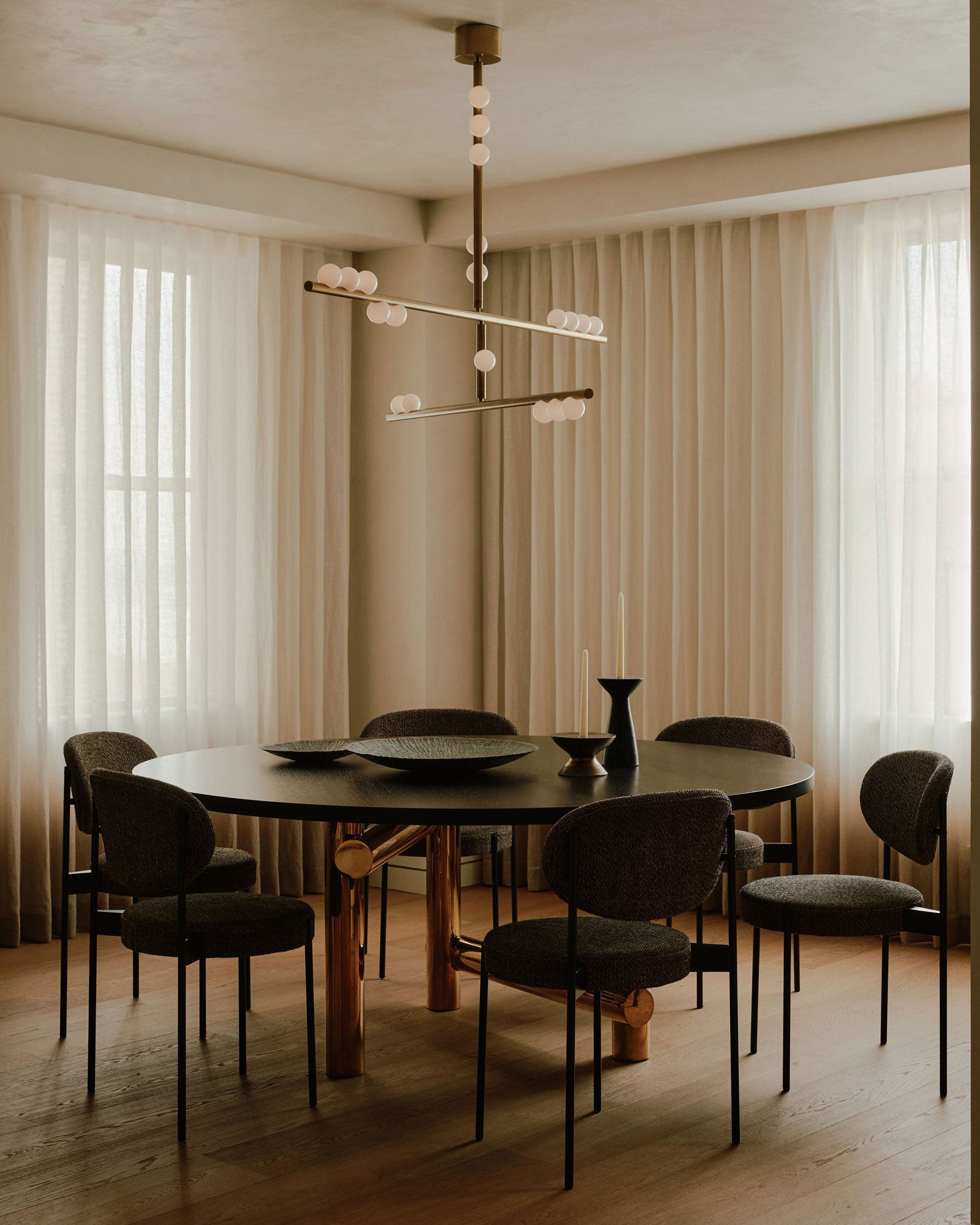 Eurzoris Geometric Brass Linear Pendant Light Chandelier - Blowlighting