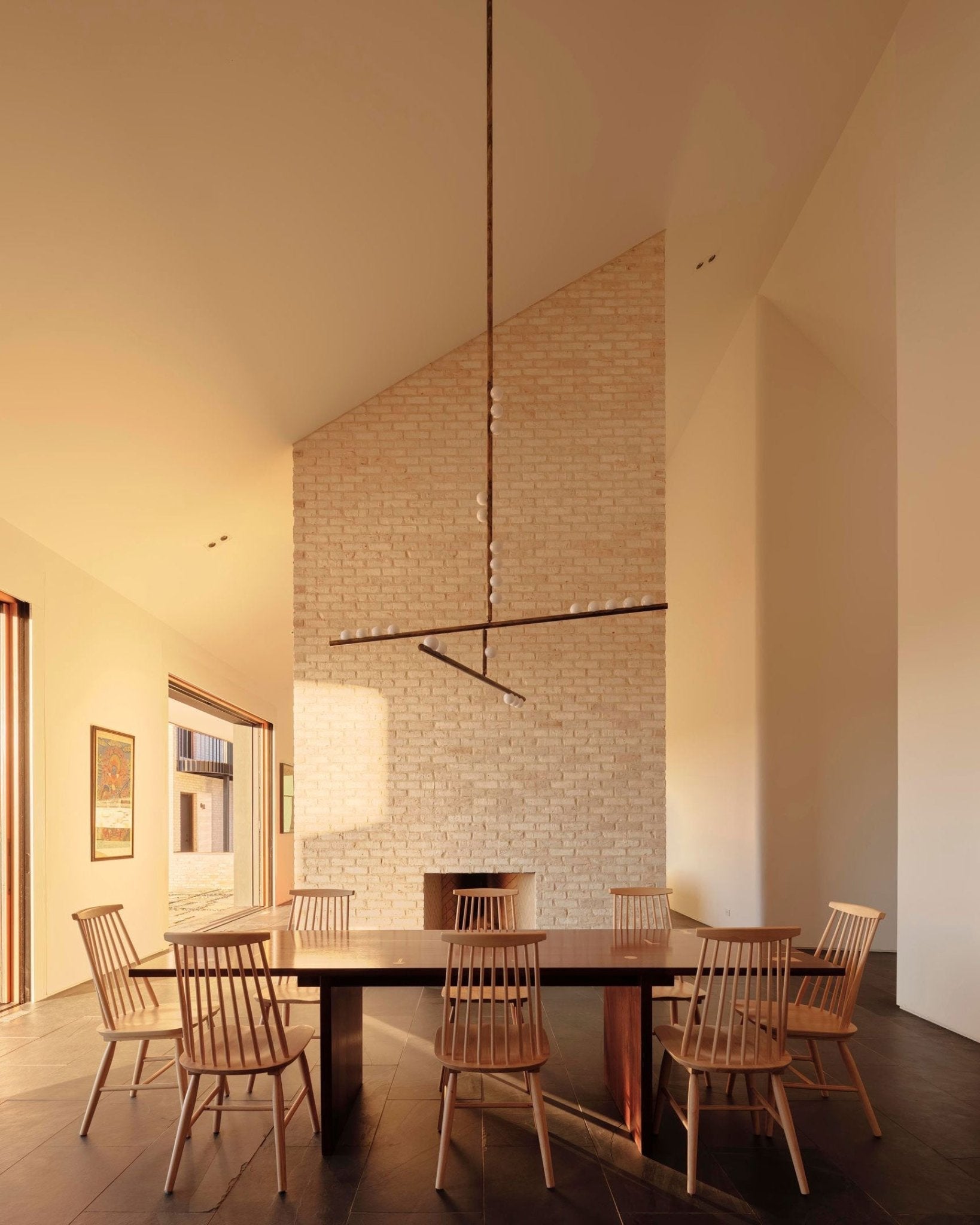 Eurzoris Geometric Brass Linear Pendant Light Chandelier - Blowlighting