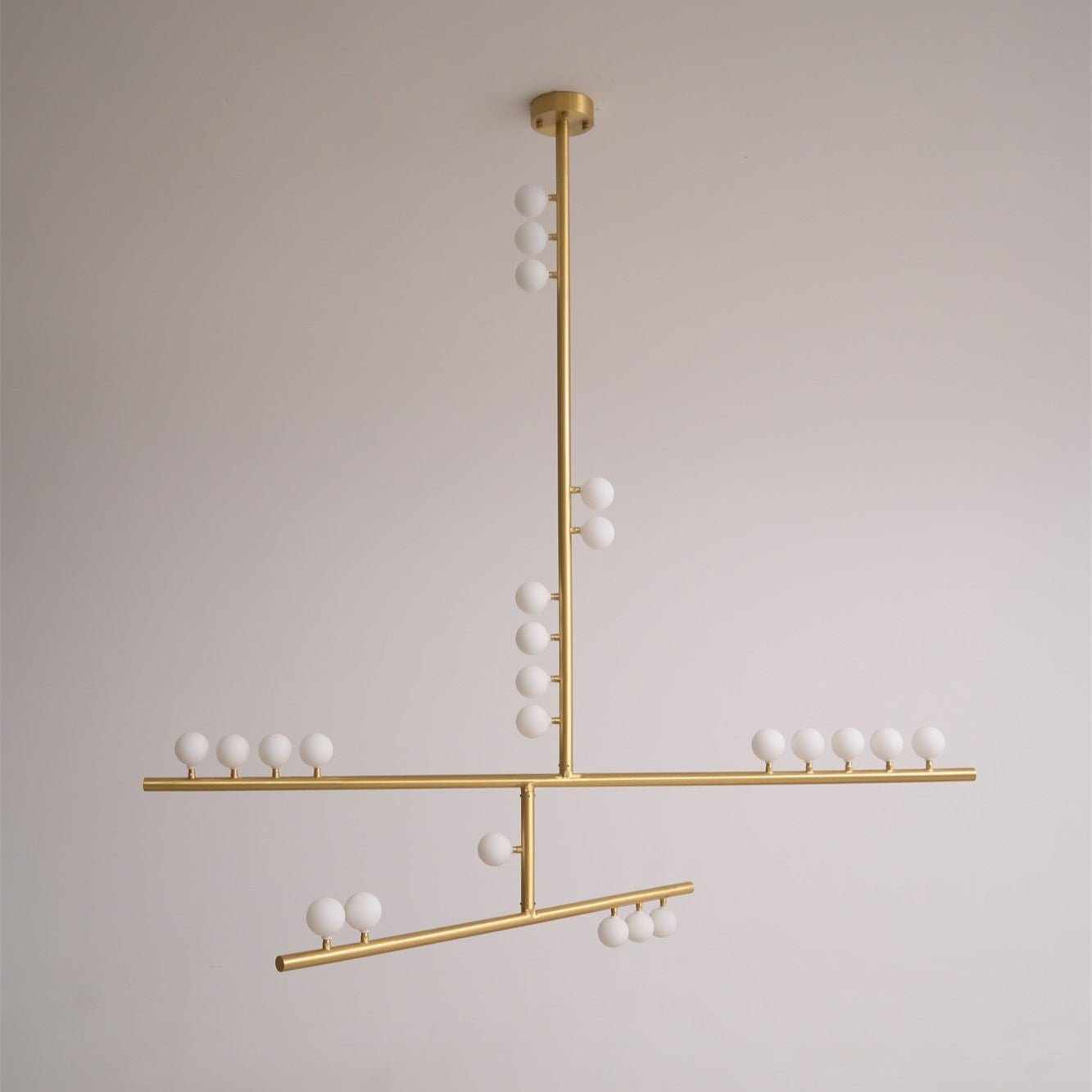 Eurzoris Geometric Brass Linear Pendant Light Chandelier - Blowlighting