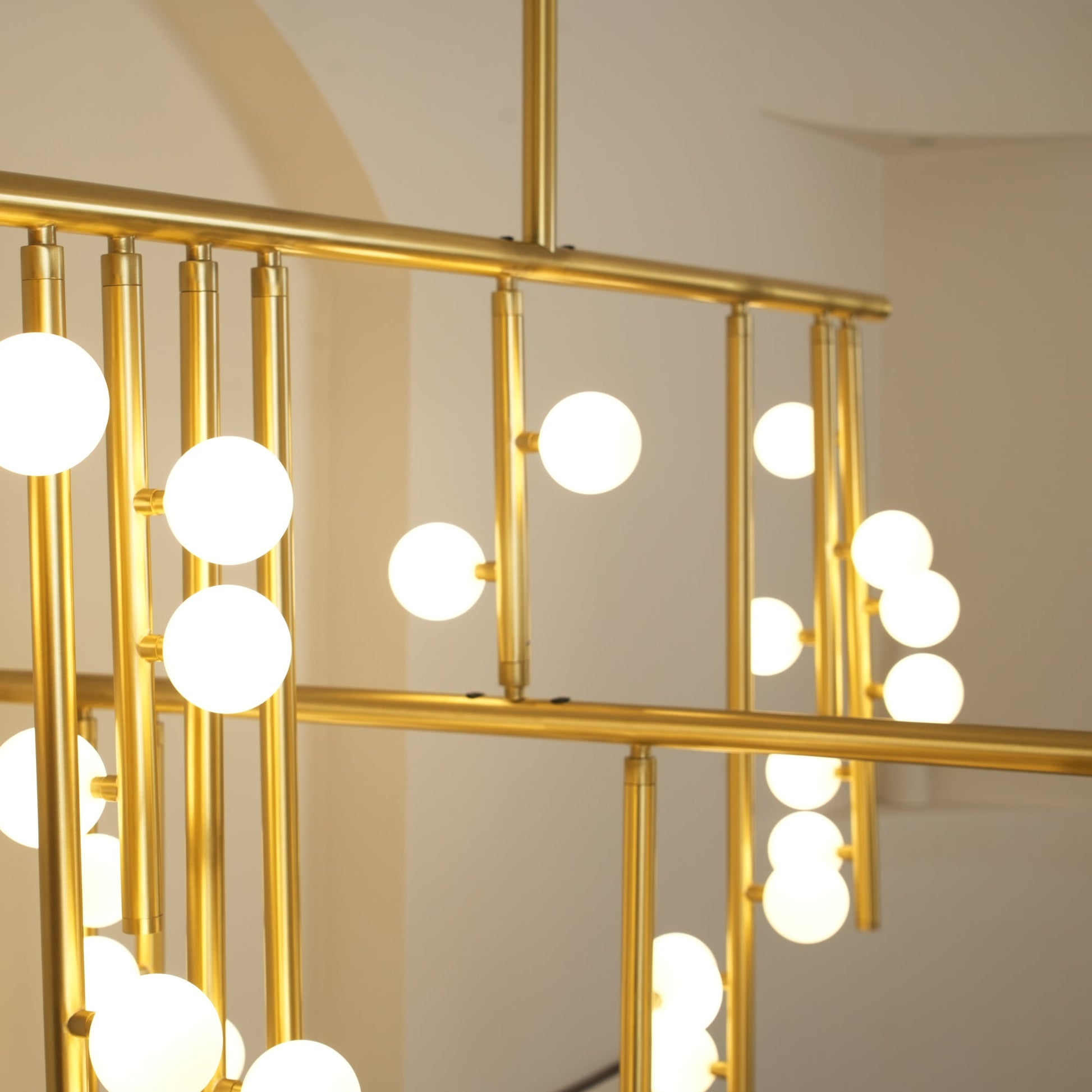 Eurzoris Geometric Brass Linear Pendant Light Chandelier - Blowlighting