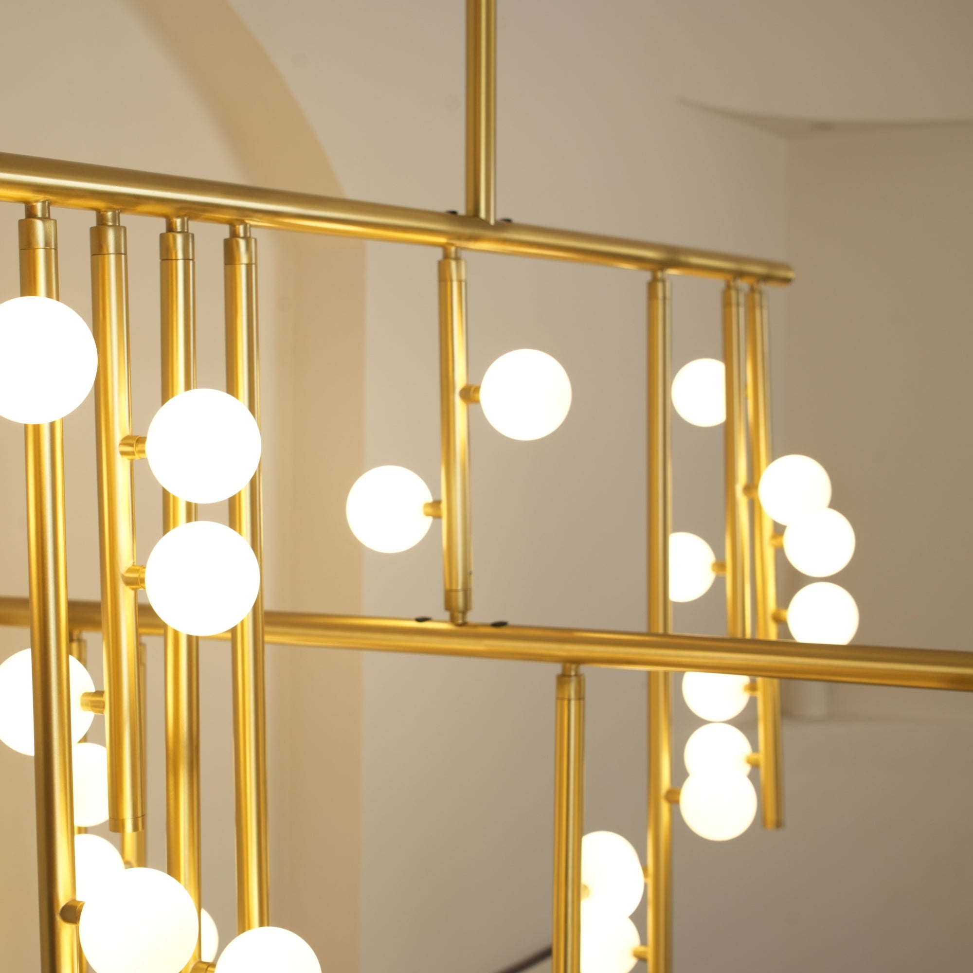 Eurzoris Geometric Brass Linear Pendant Light Chandelier - Blowlighting