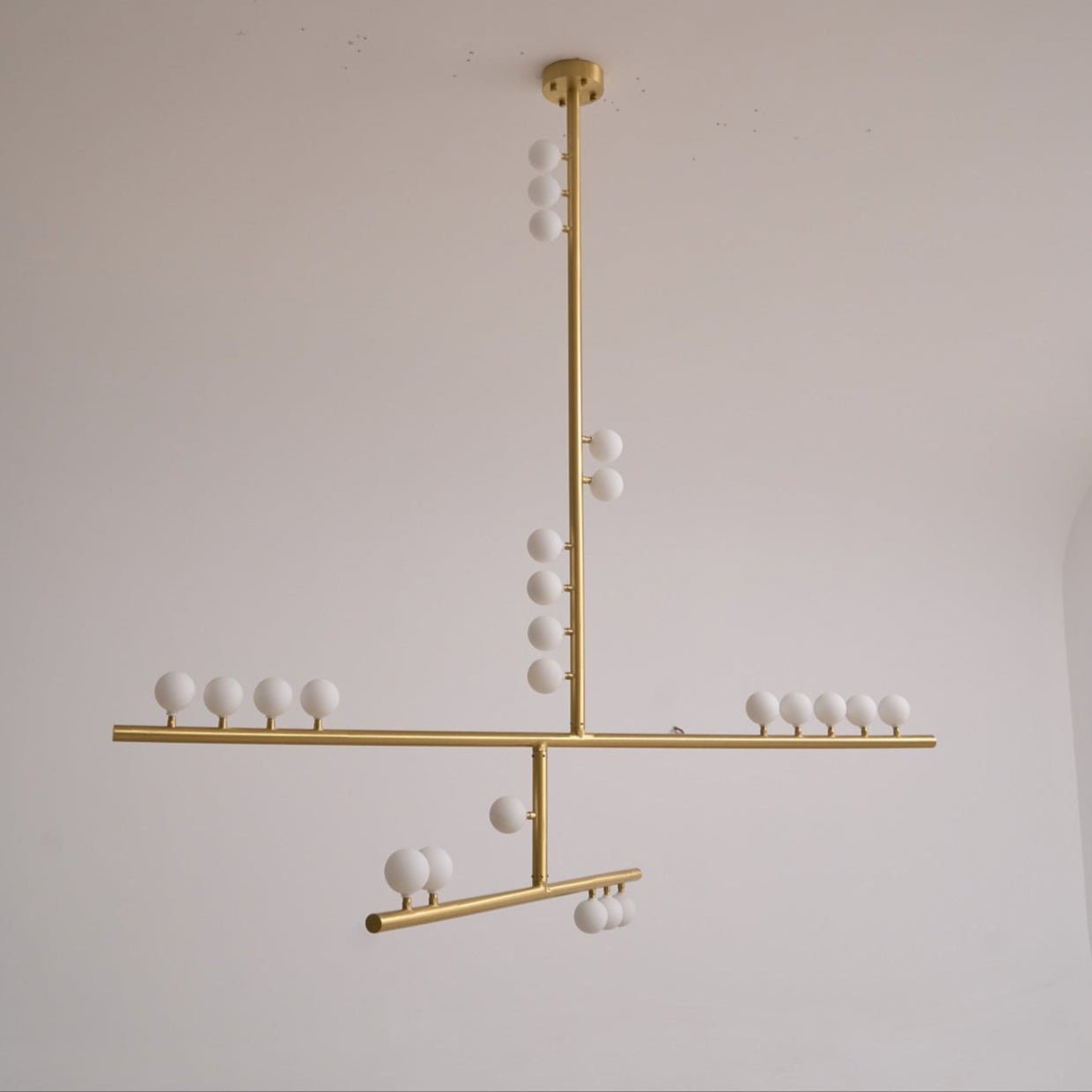 Eurzoris Geometric Brass Linear Pendant Light Chandelier - Blowlighting