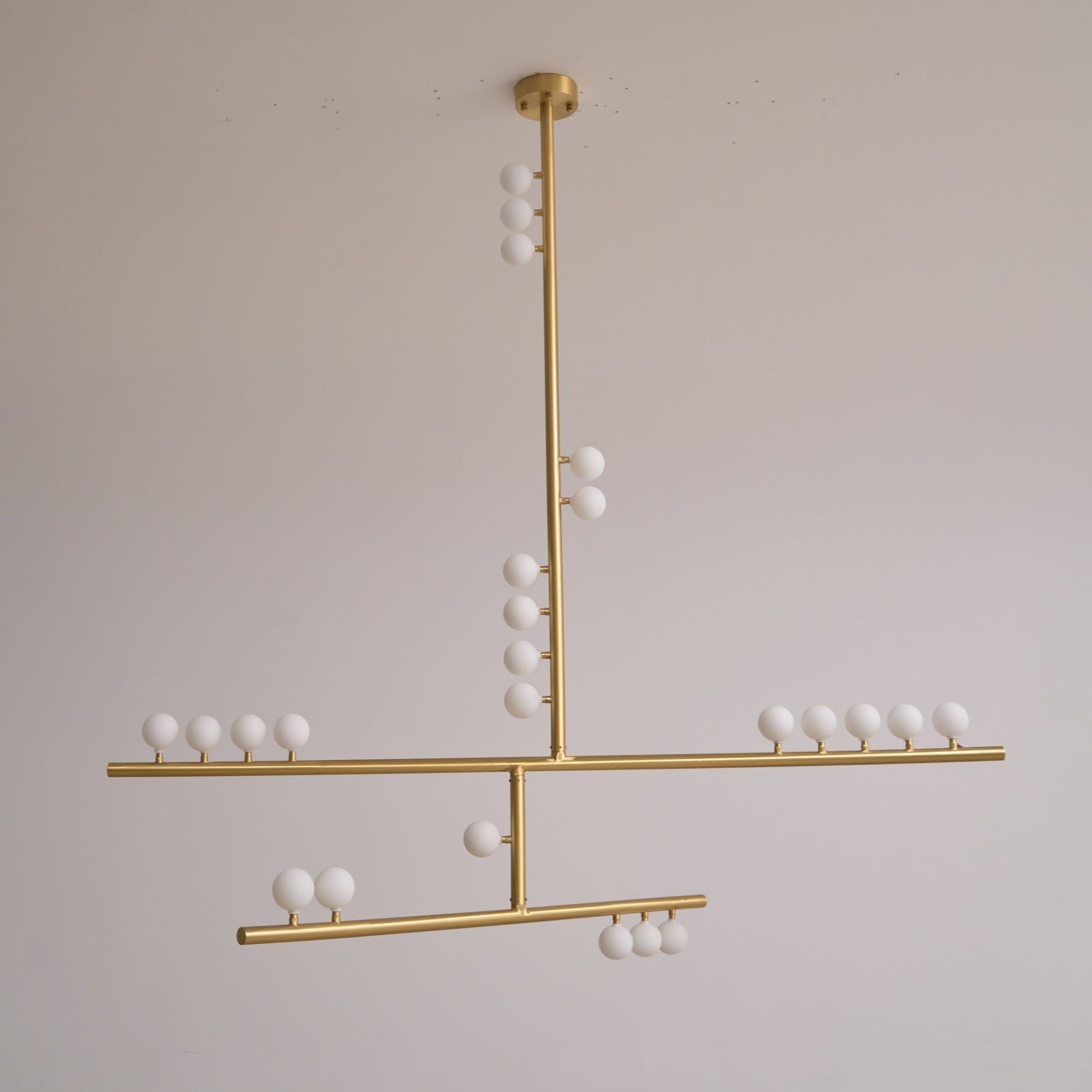 Eurzoris Geometric Brass Linear Pendant Light Chandelier - Blowlighting