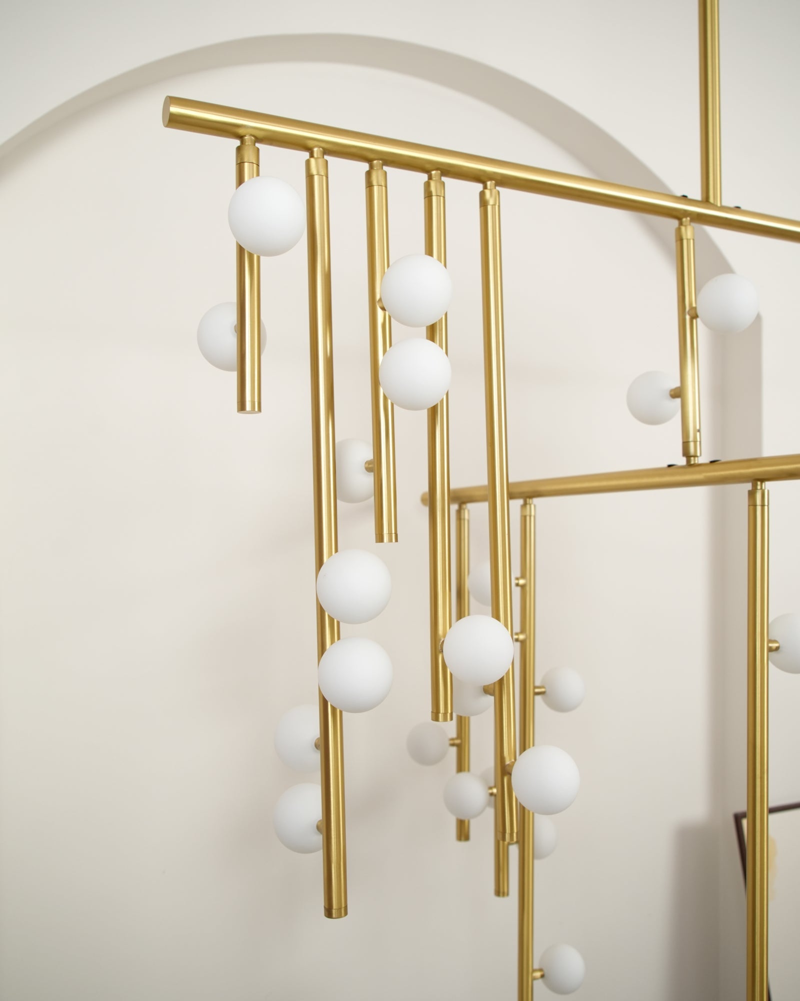 Eurzoris Geometric Brass Linear Pendant Light Chandelier - Blowlighting