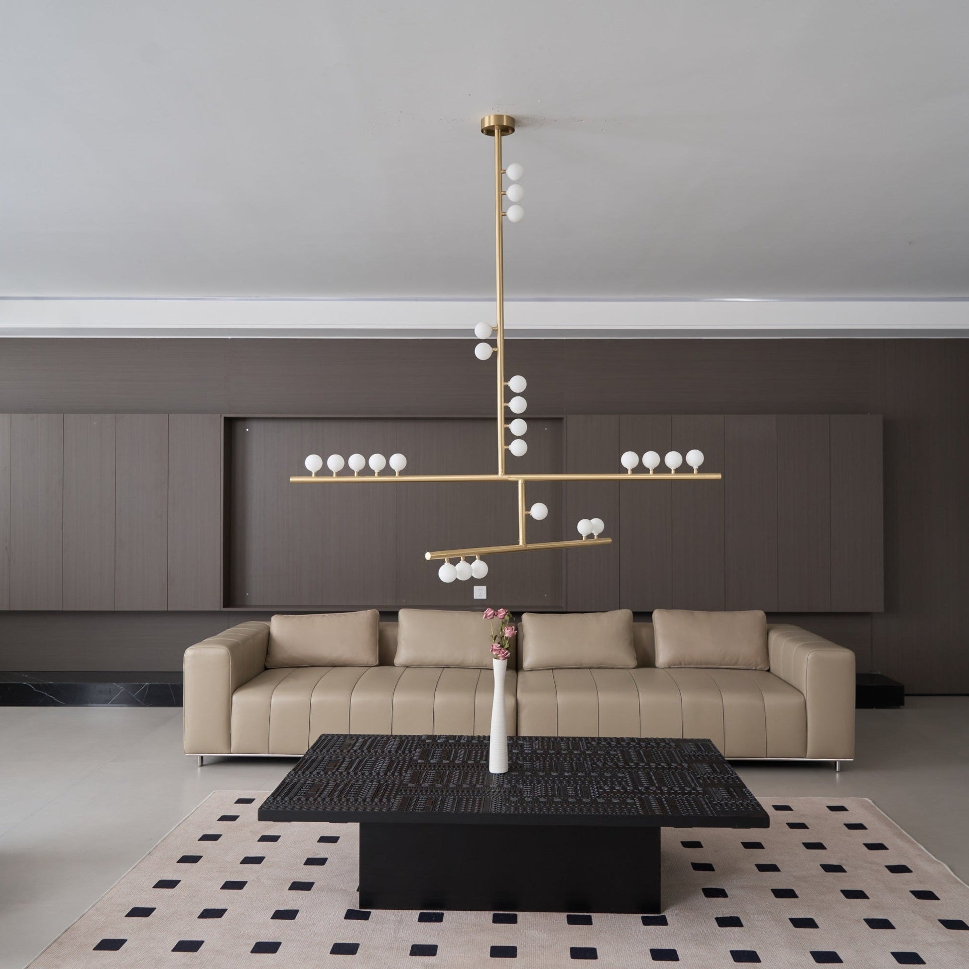 Eurzoris Geometric Brass Linear Pendant Light Chandelier - Blowlighting