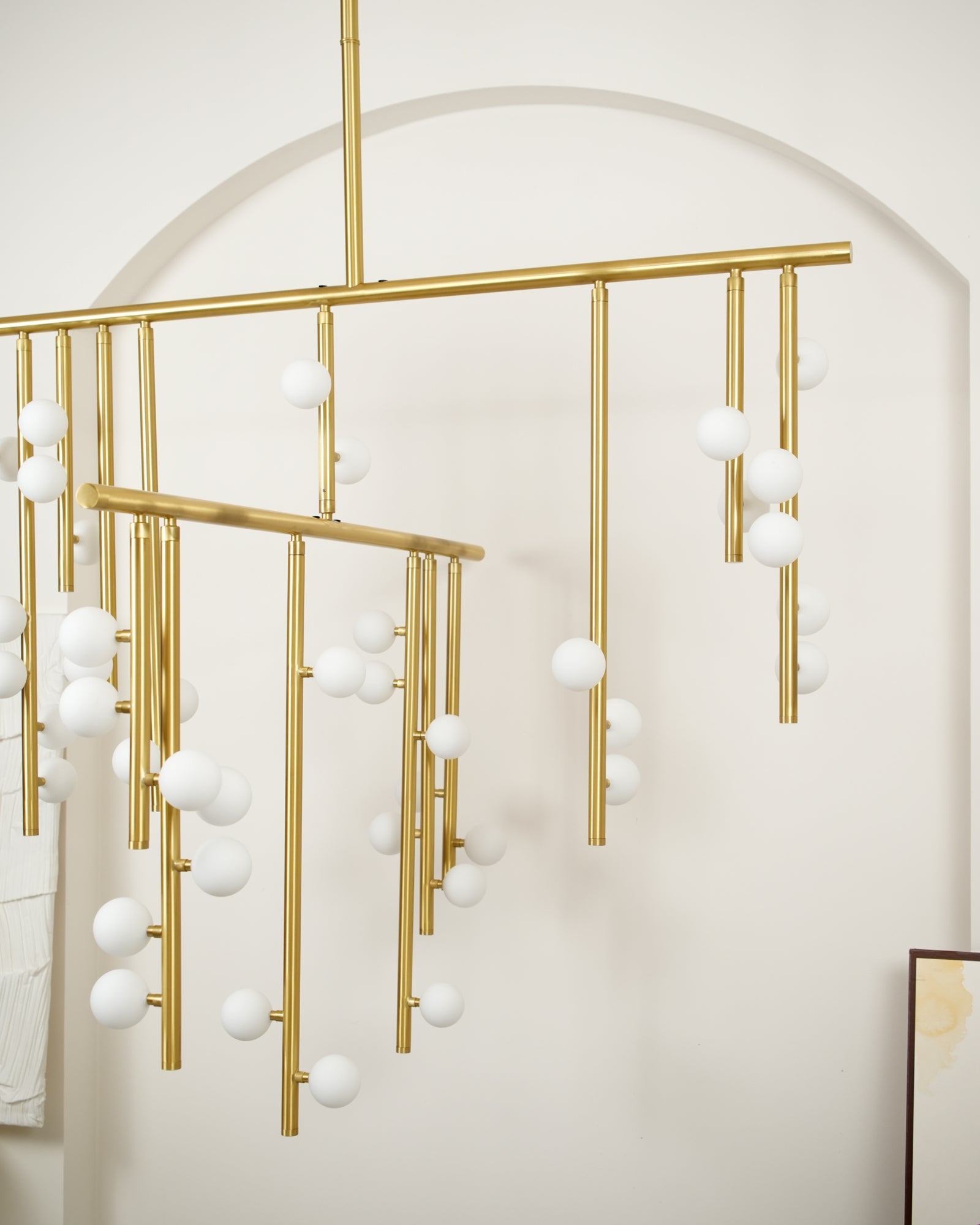 Eurzoris Geometric Brass Linear Pendant Light Chandelier - Blowlighting