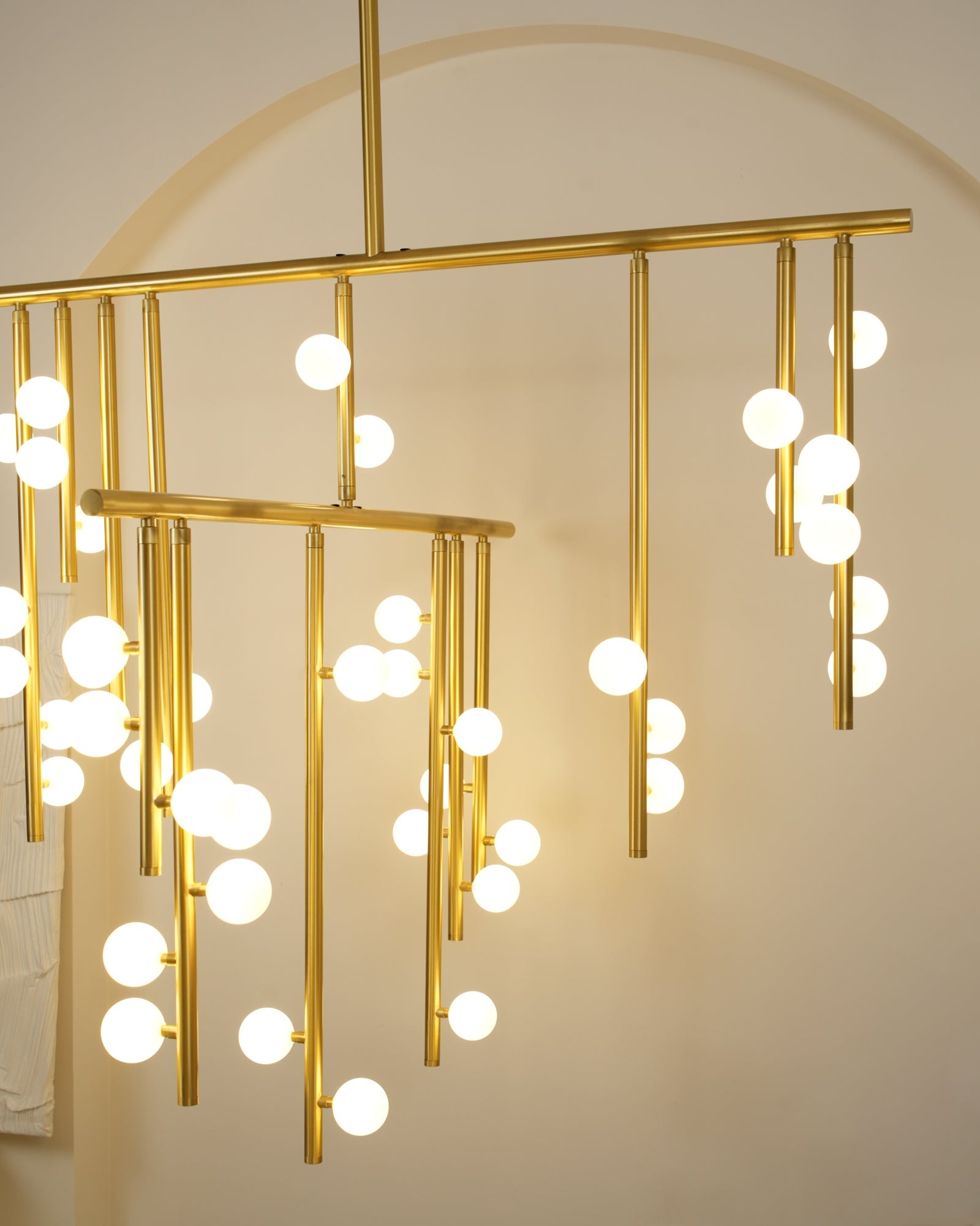Eurzoris Geometric Brass Linear Pendant Light Chandelier - Blowlighting
