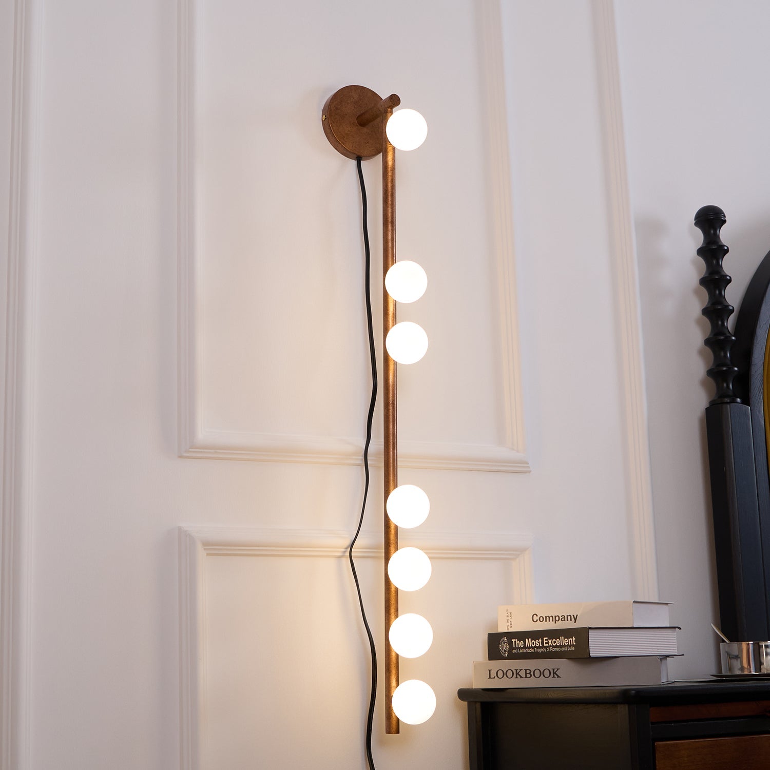 Brass Glass Tube Plug-in Wall Lamp - Blowlighting