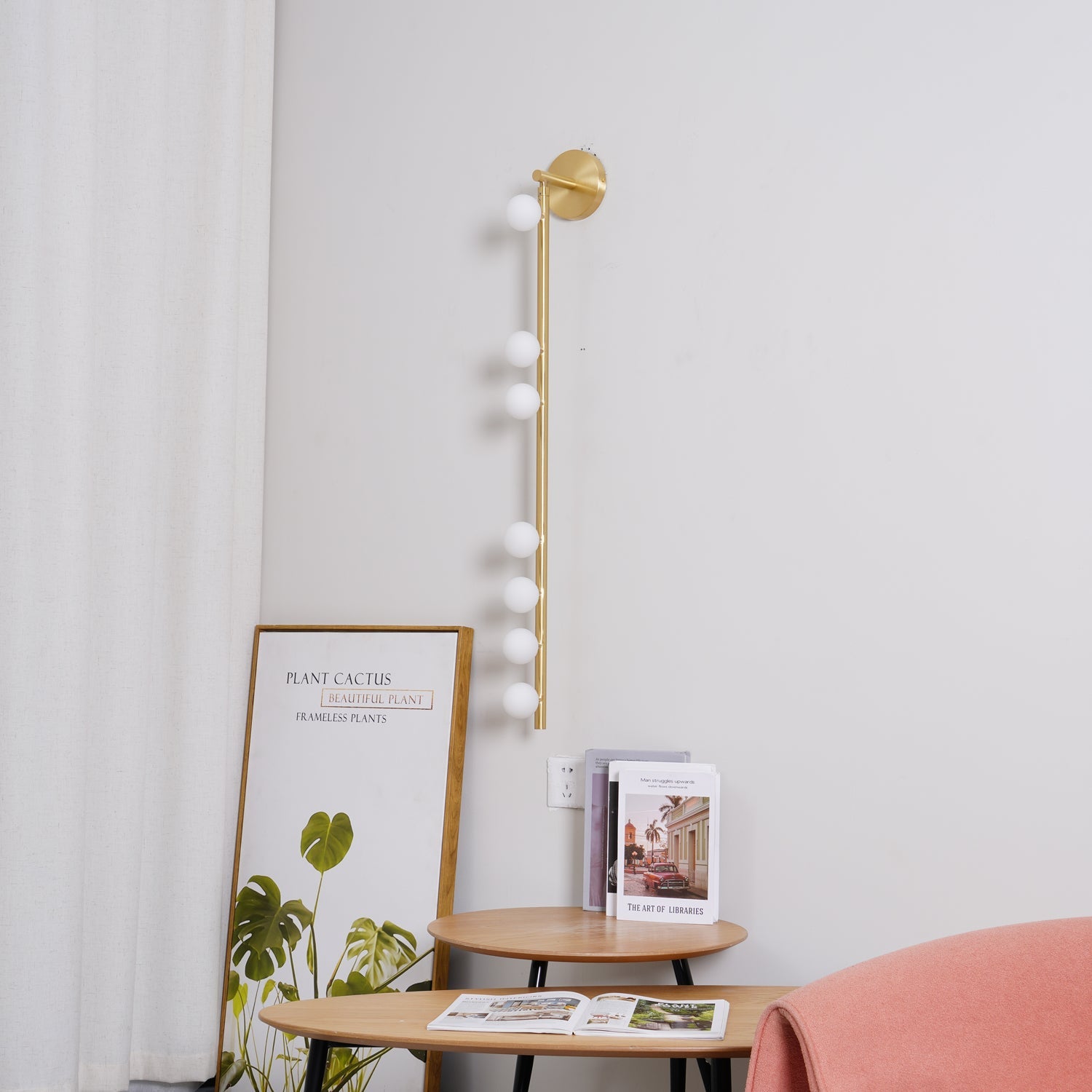 Brass Glass Tube Plug-in Wall Lamp - Blowlighting