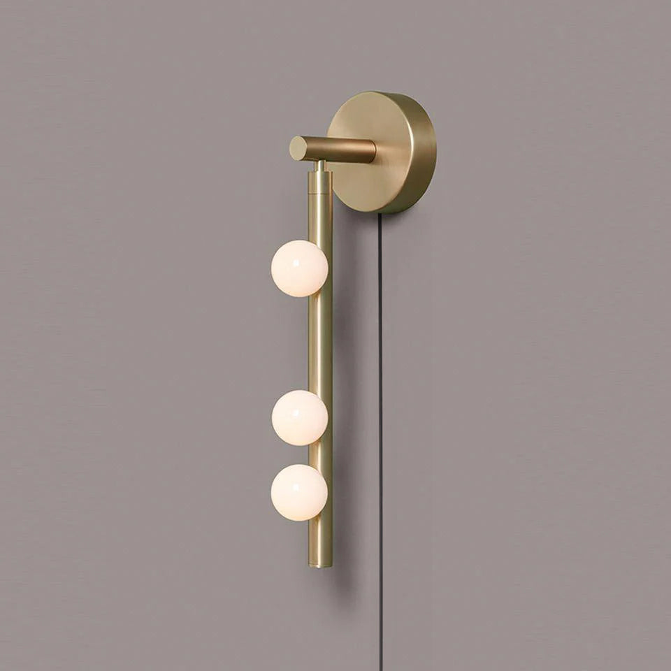 Brass Glass Tube Plug-in Wall Lamp - Blowlighting