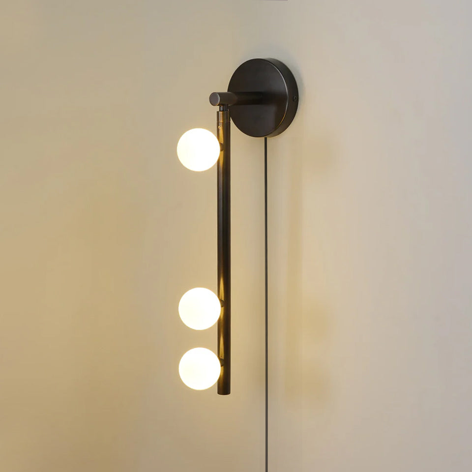 Brass Glass Tube Plug-in Wall Lamp - Blowlighting