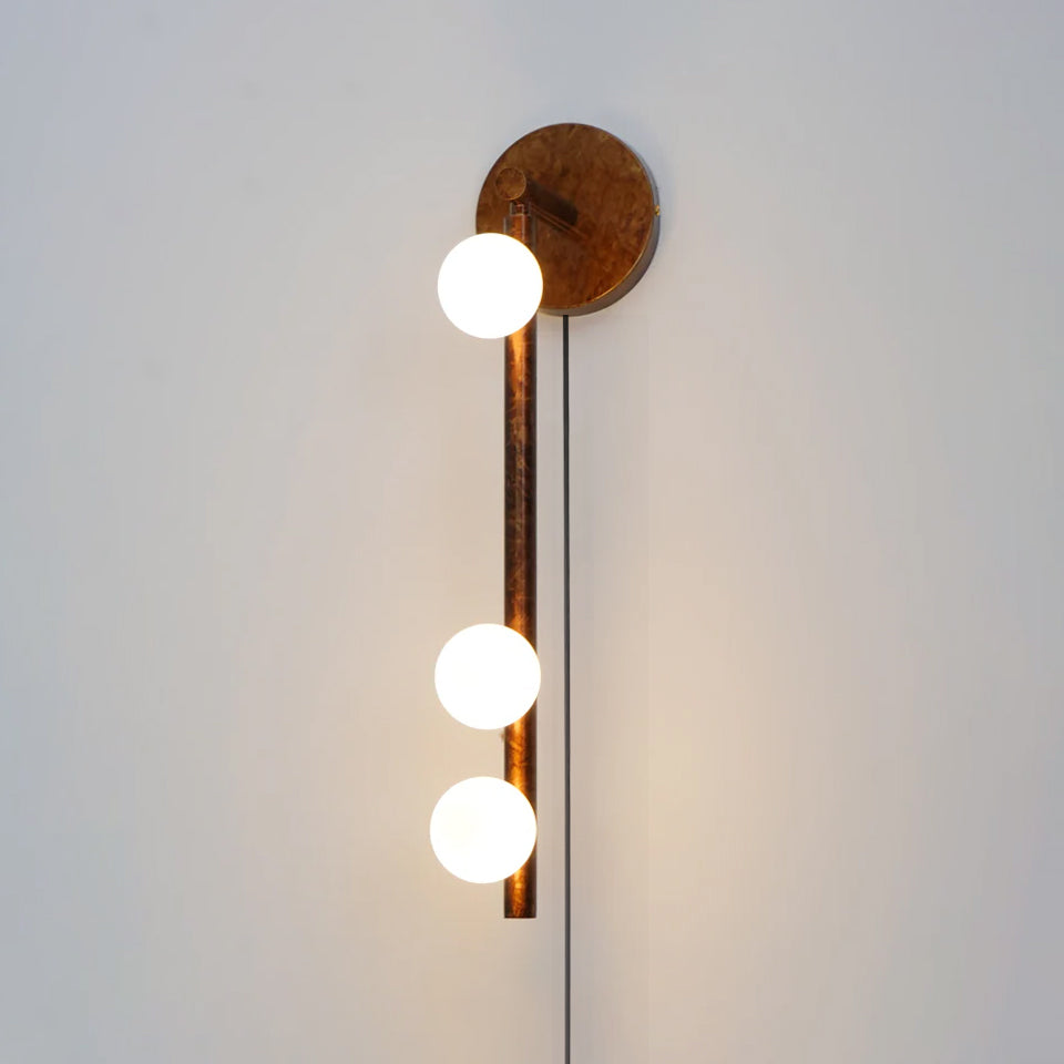 Brass Glass Tube Plug-in Wall Lamp - Blowlighting