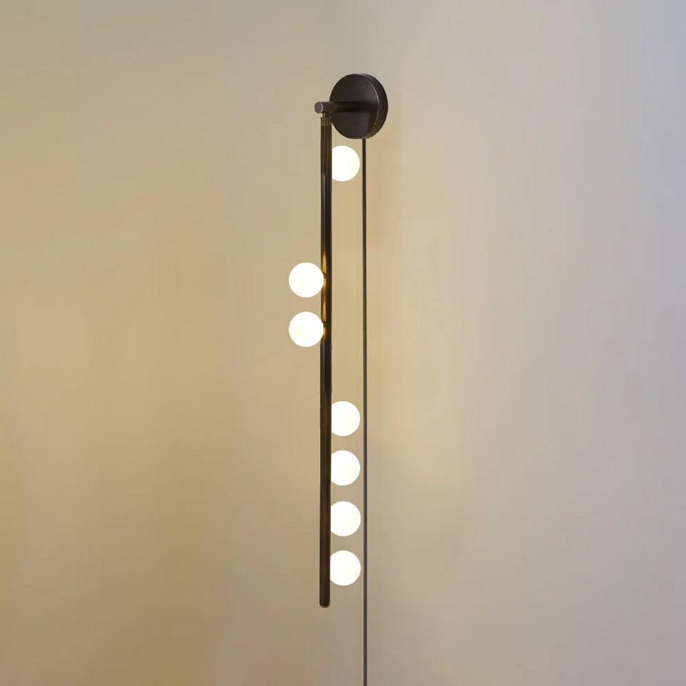 Brass Glass Tube Plug-in Wall Lamp - Blowlighting