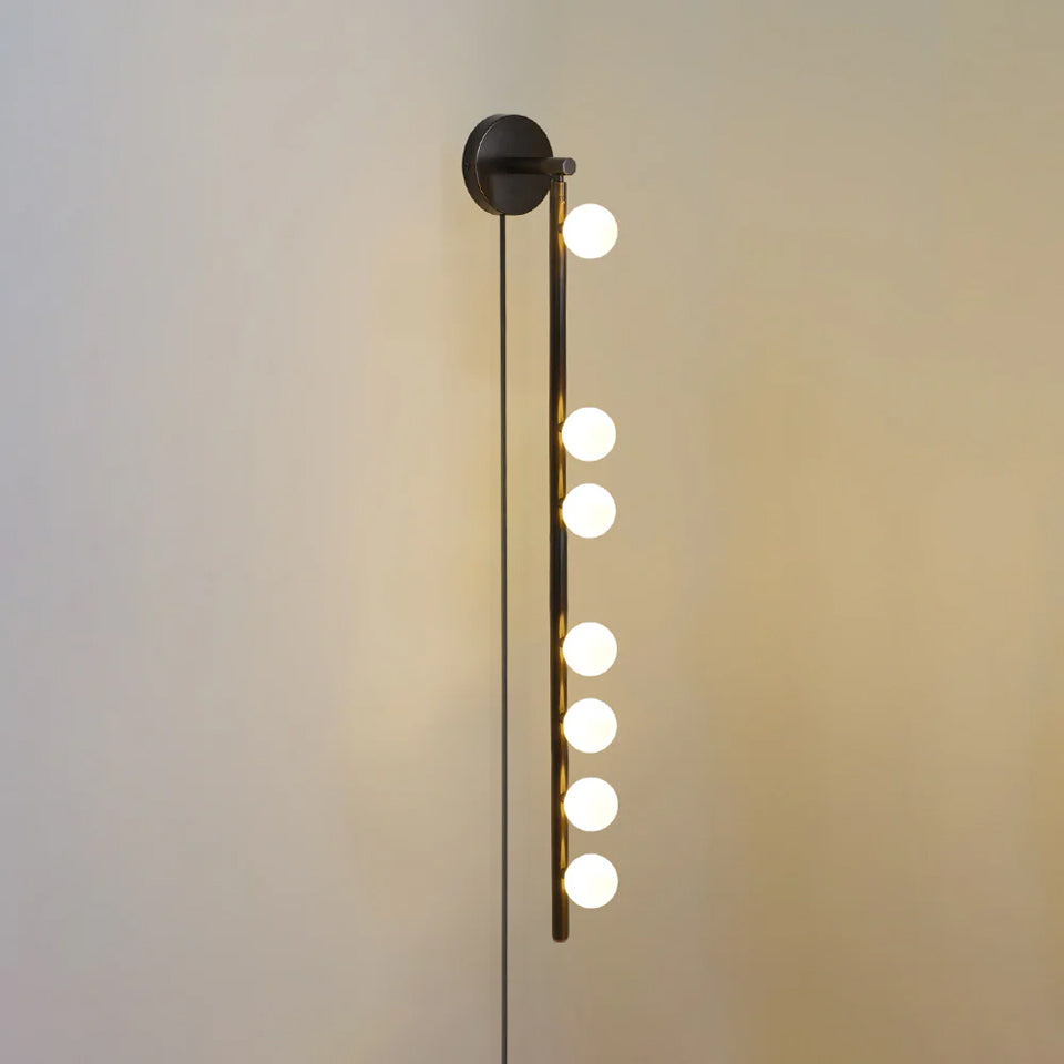 Brass Glass Tube Plug-in Wall Lamp - Blowlighting