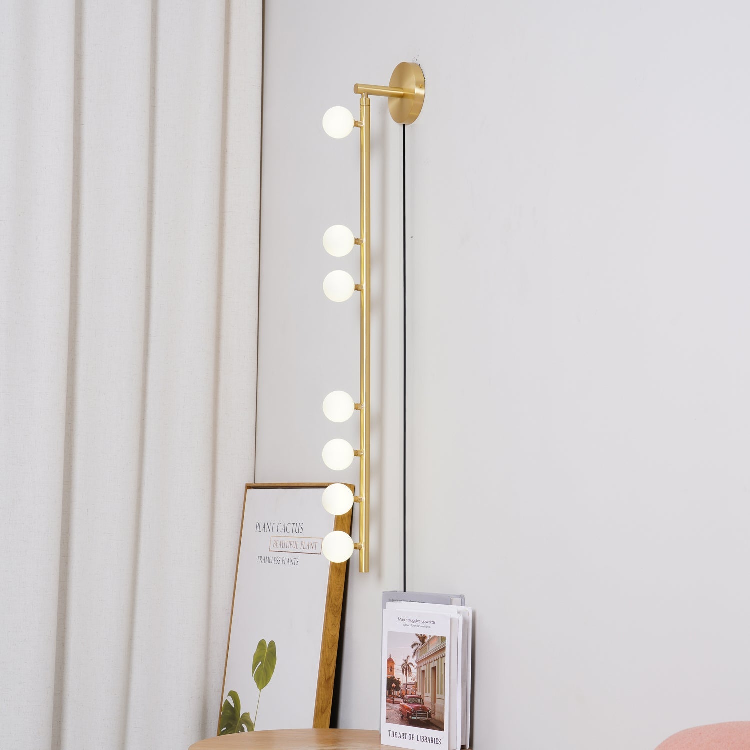 Brass Glass Tube Plug-in Wall Lamp - Blowlighting