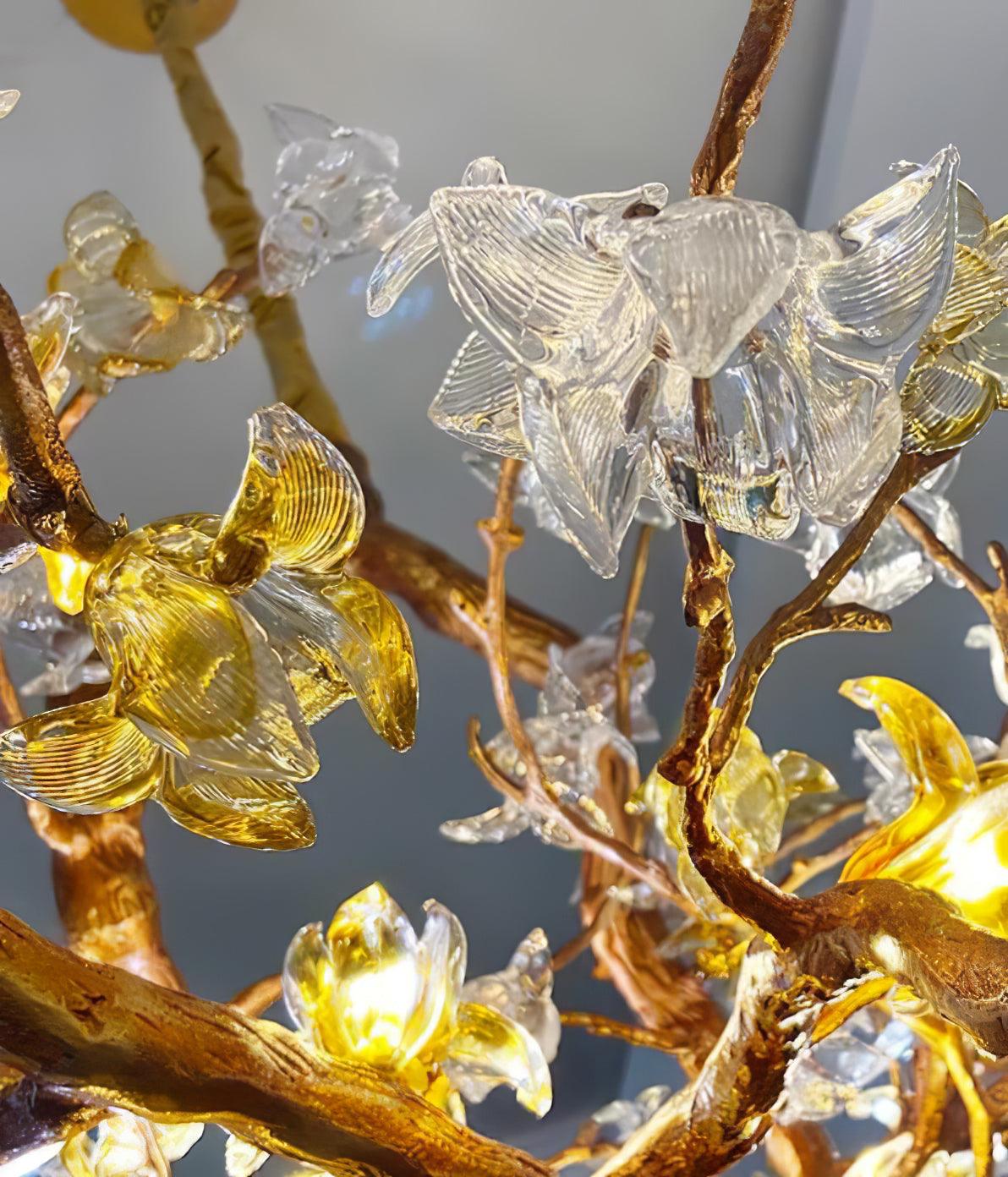 Aare Maple Branch Brass Crystal Chandelier - Blowlighting