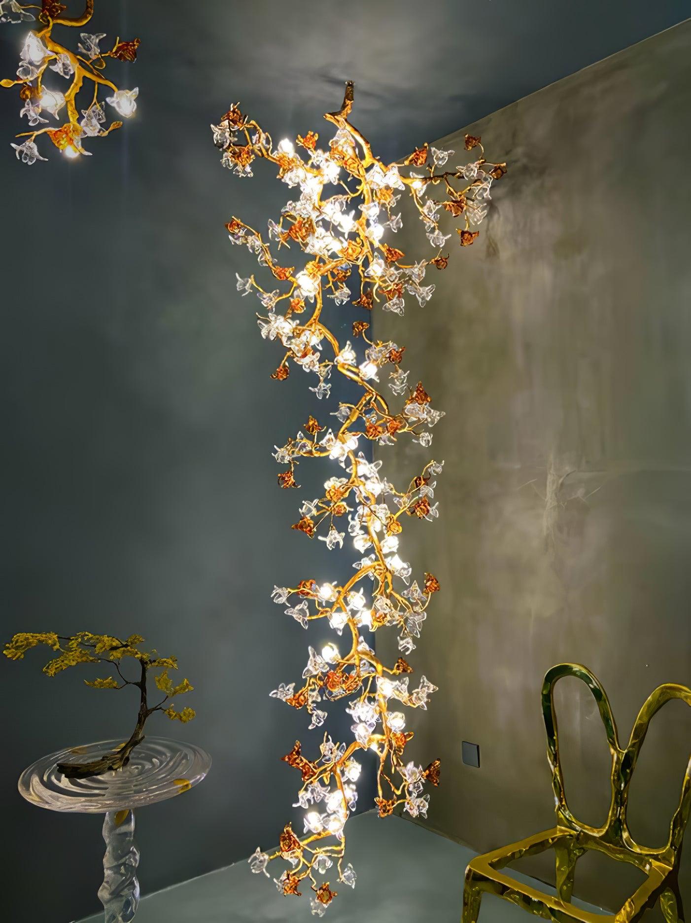 Aare Maple Branch Brass Crystal Chandelier - Blowlighting