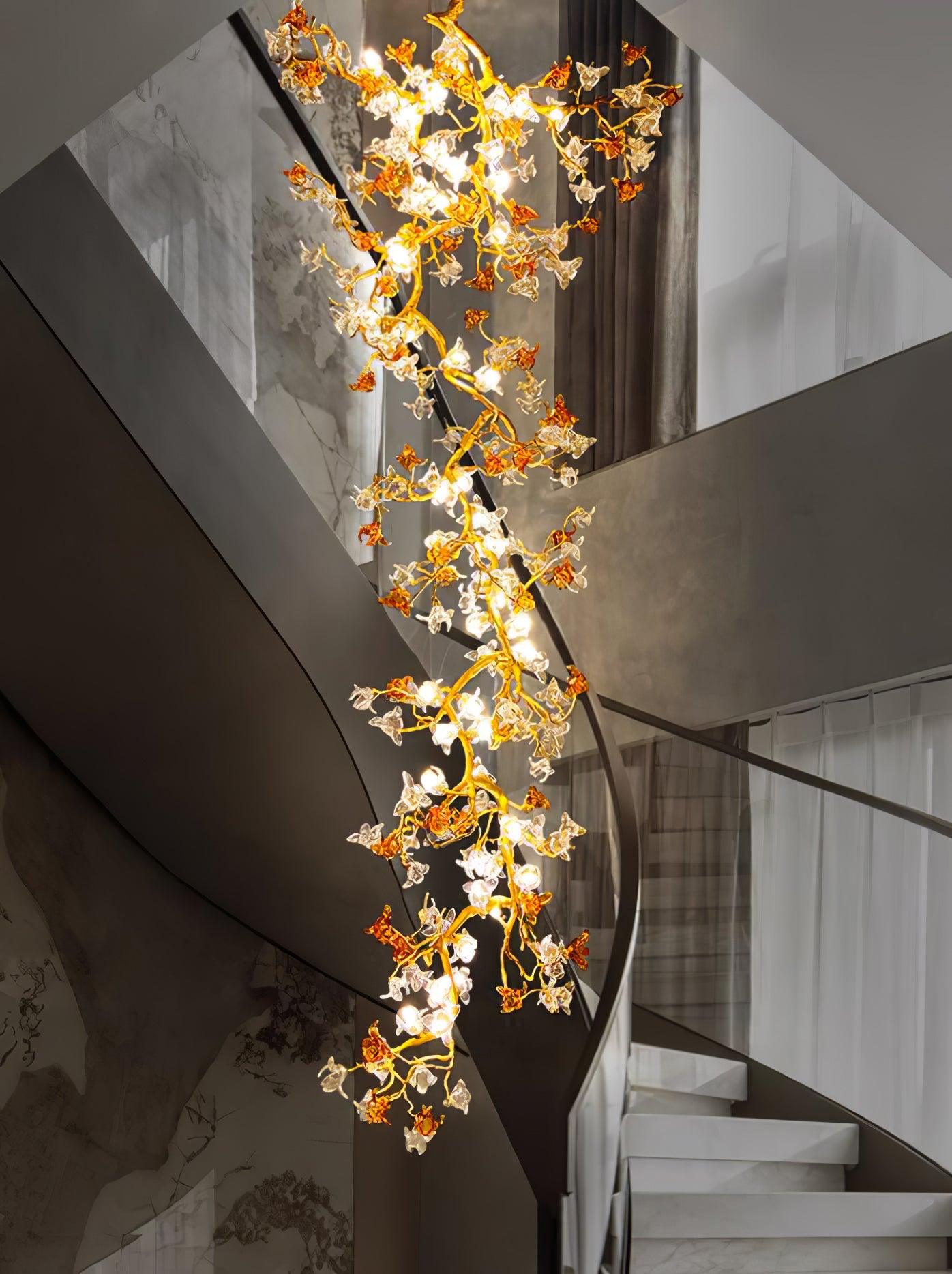 Aare Maple Branch Brass Crystal Chandelier - Blowlighting