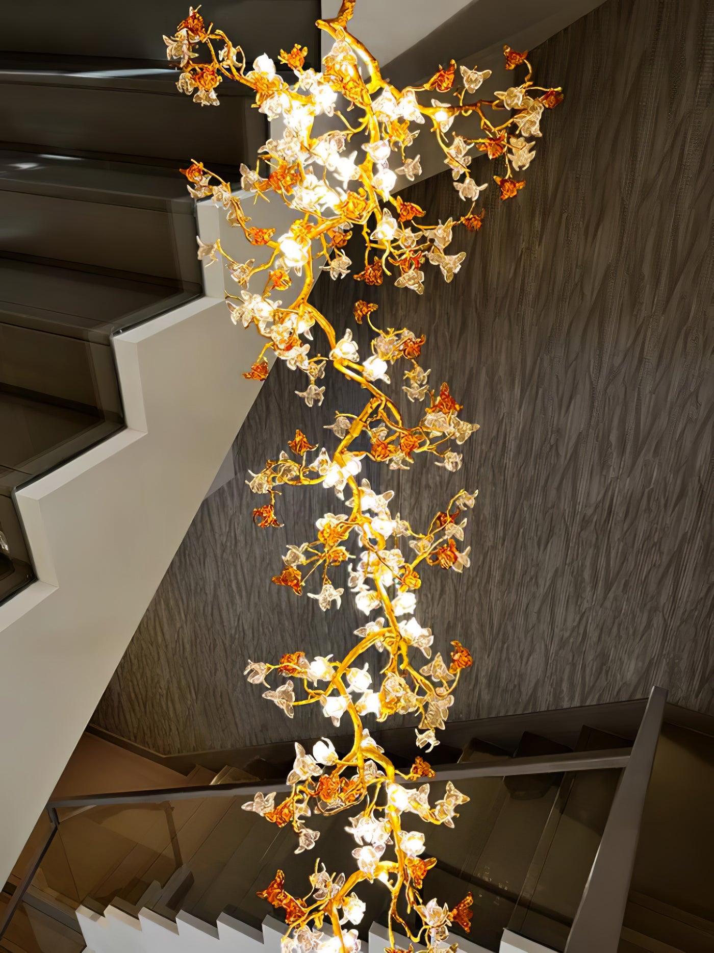 Aare Maple Branch Brass Crystal Chandelier - Blowlighting