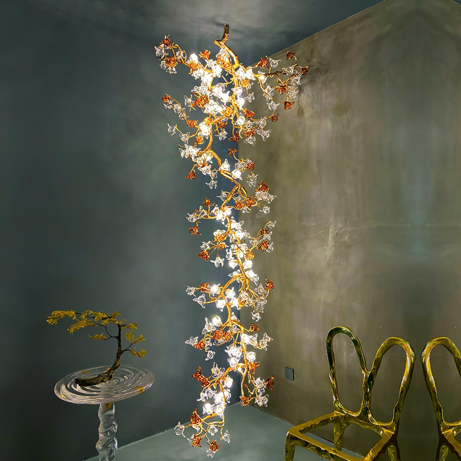 Aare Maple Branch Brass Crystal Chandelier - Blowlighting