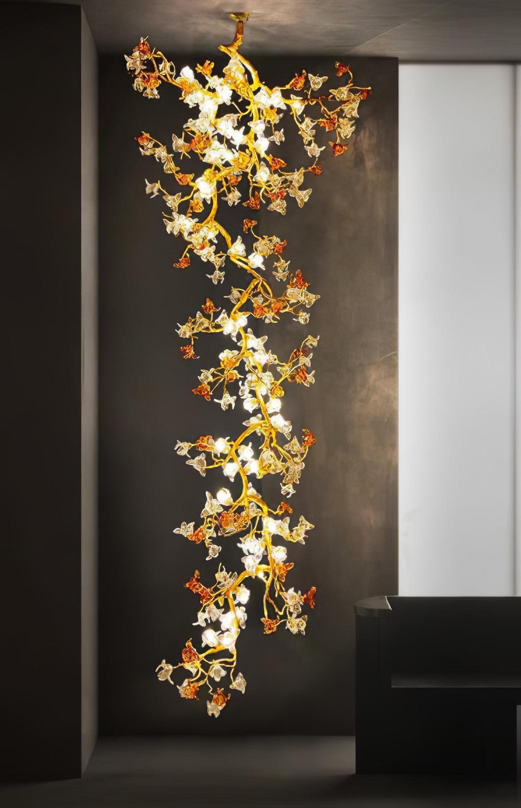 Aare Maple Branch Brass Crystal Chandelier - Blowlighting