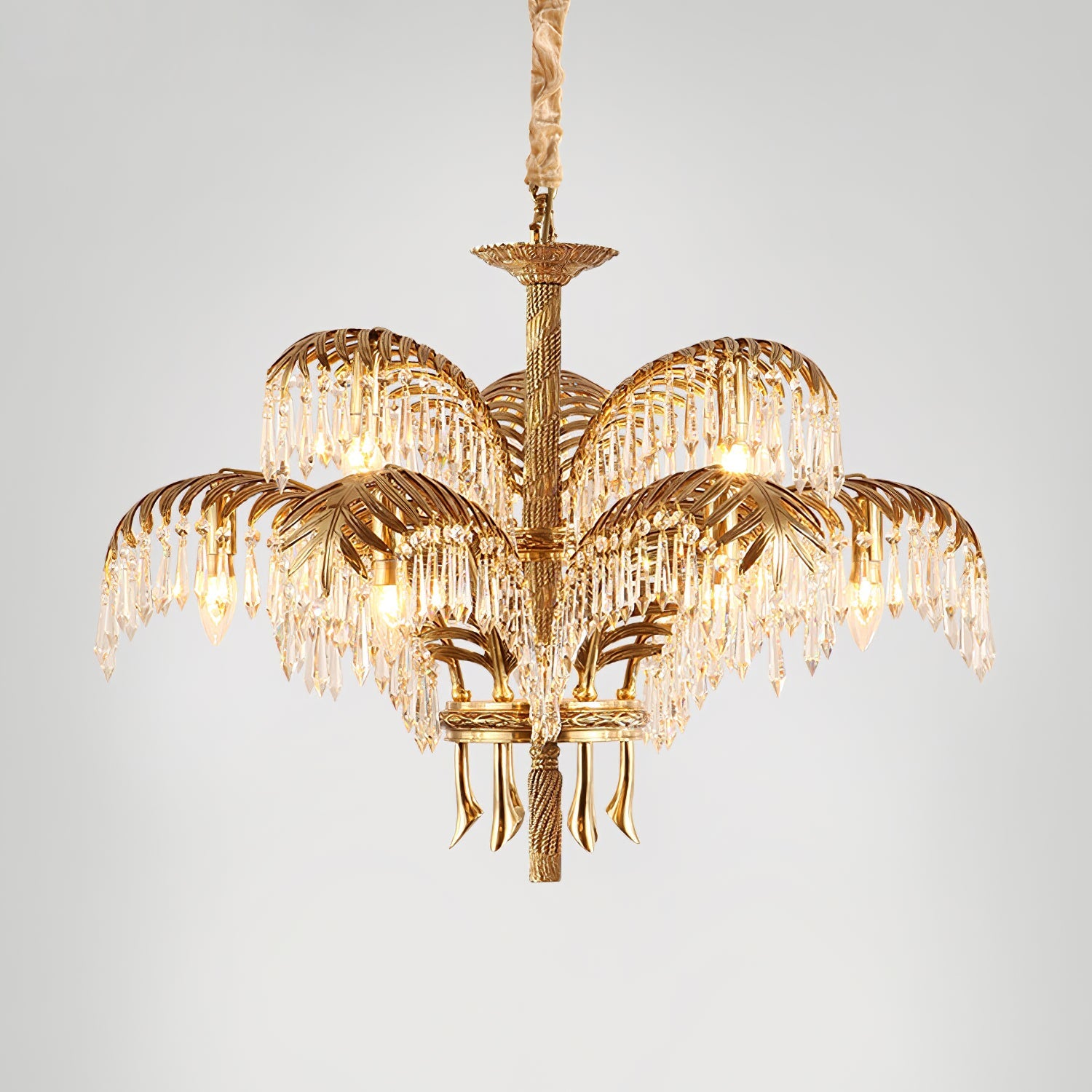 Odoraris Regal Brass Crystal Chandelier - Blowlighting