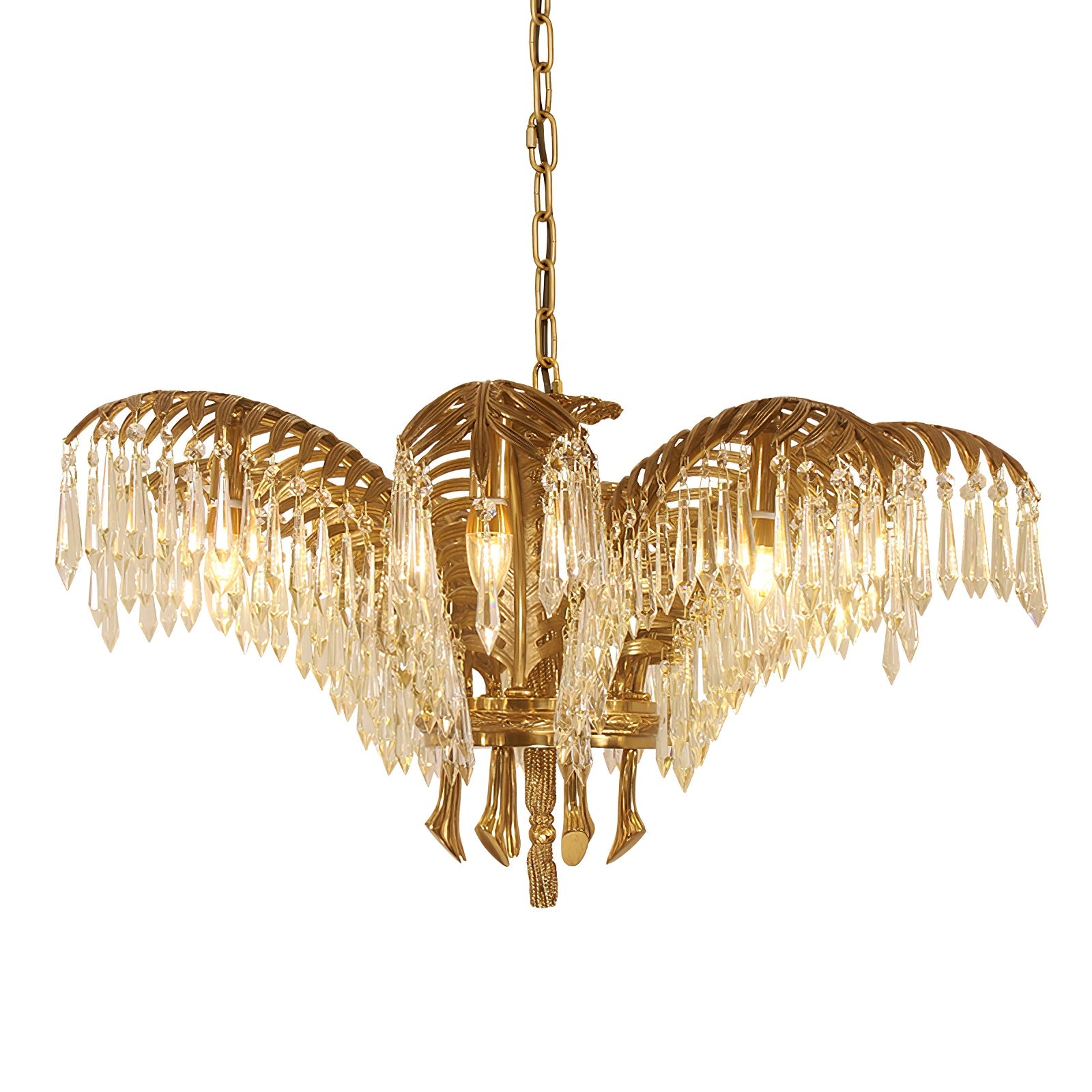 Odoraris Regal Brass Crystal Chandelier - Blowlighting