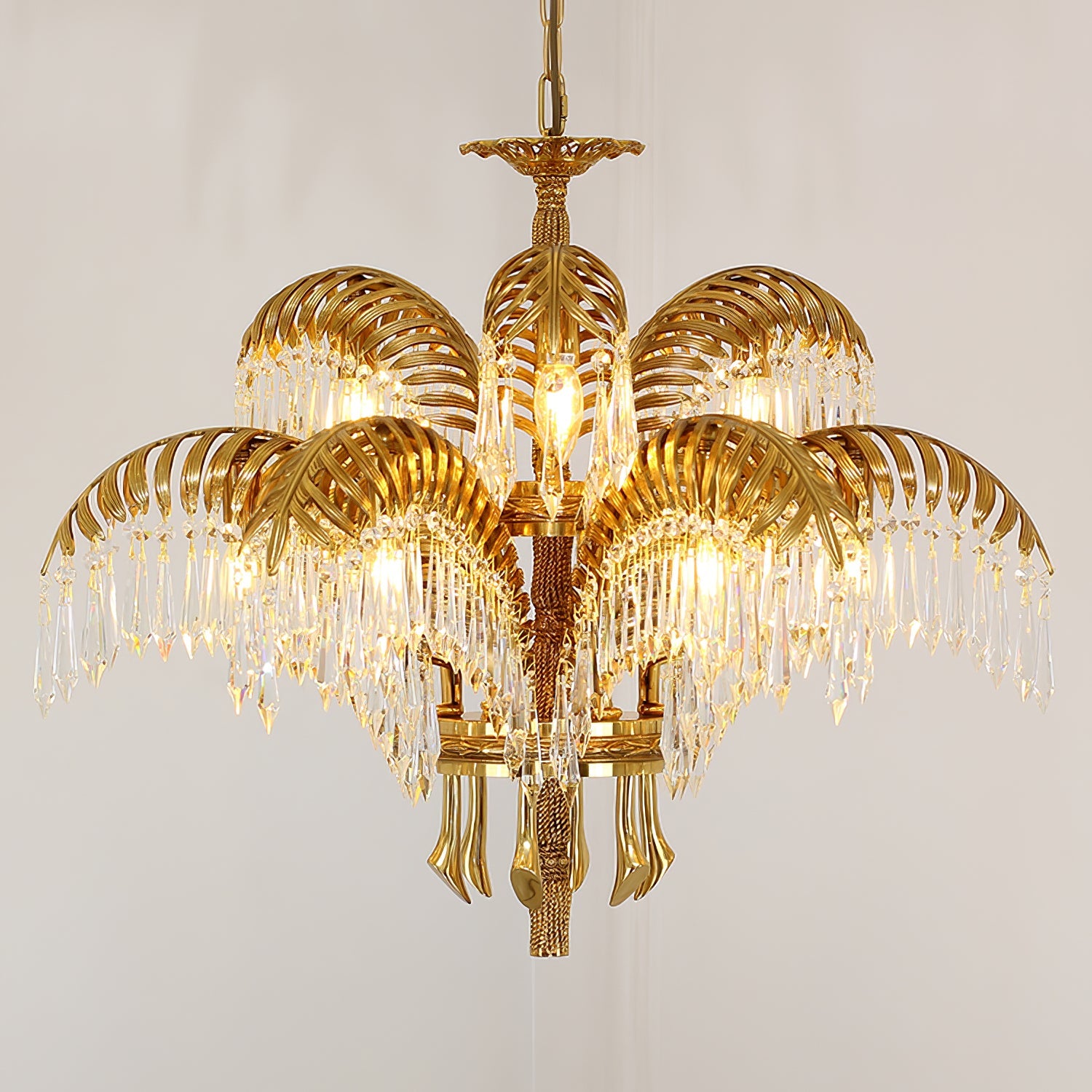 Odoraris Regal Brass Crystal Chandelier - Blowlighting