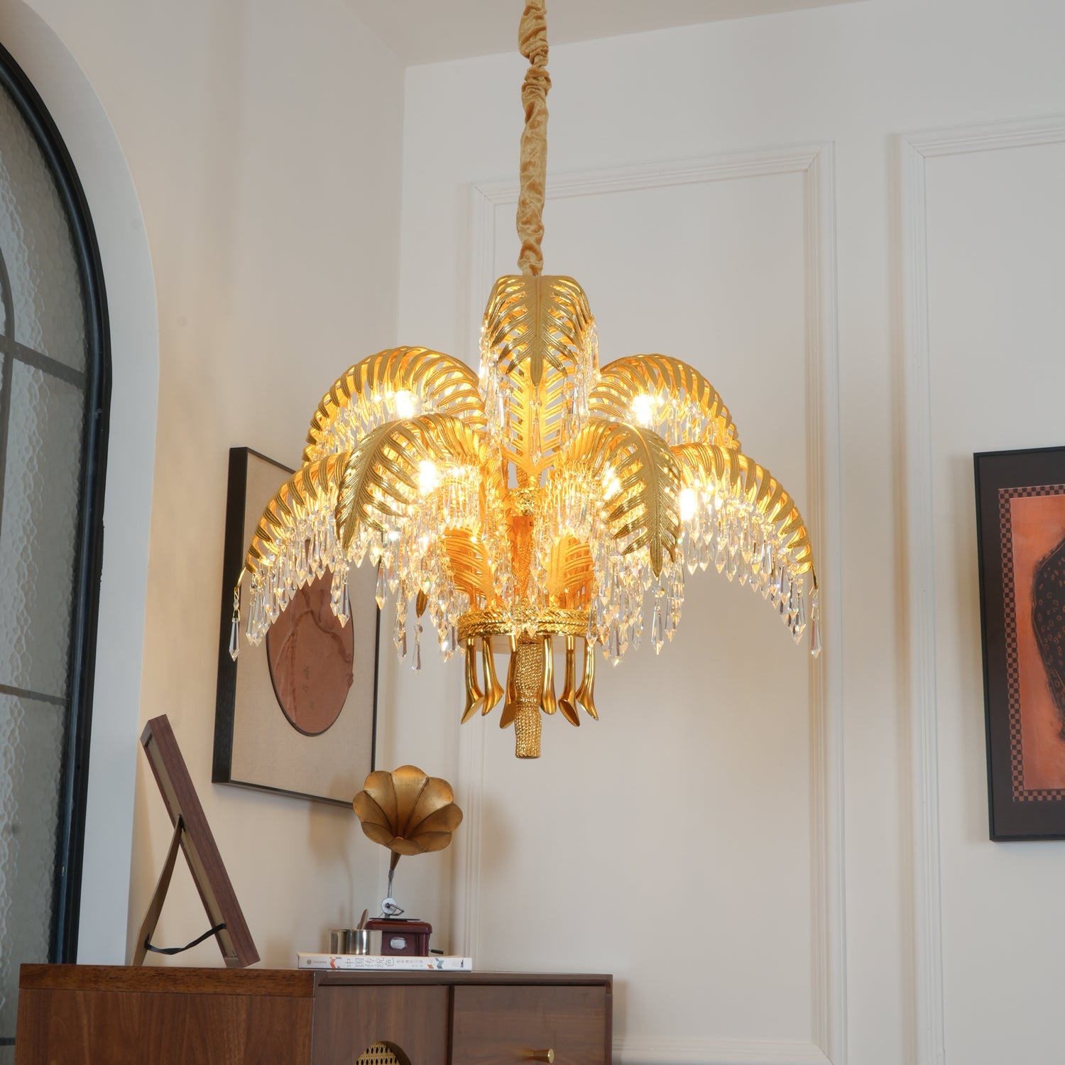 Odoraris Regal Brass Crystal Chandelier - Blowlighting