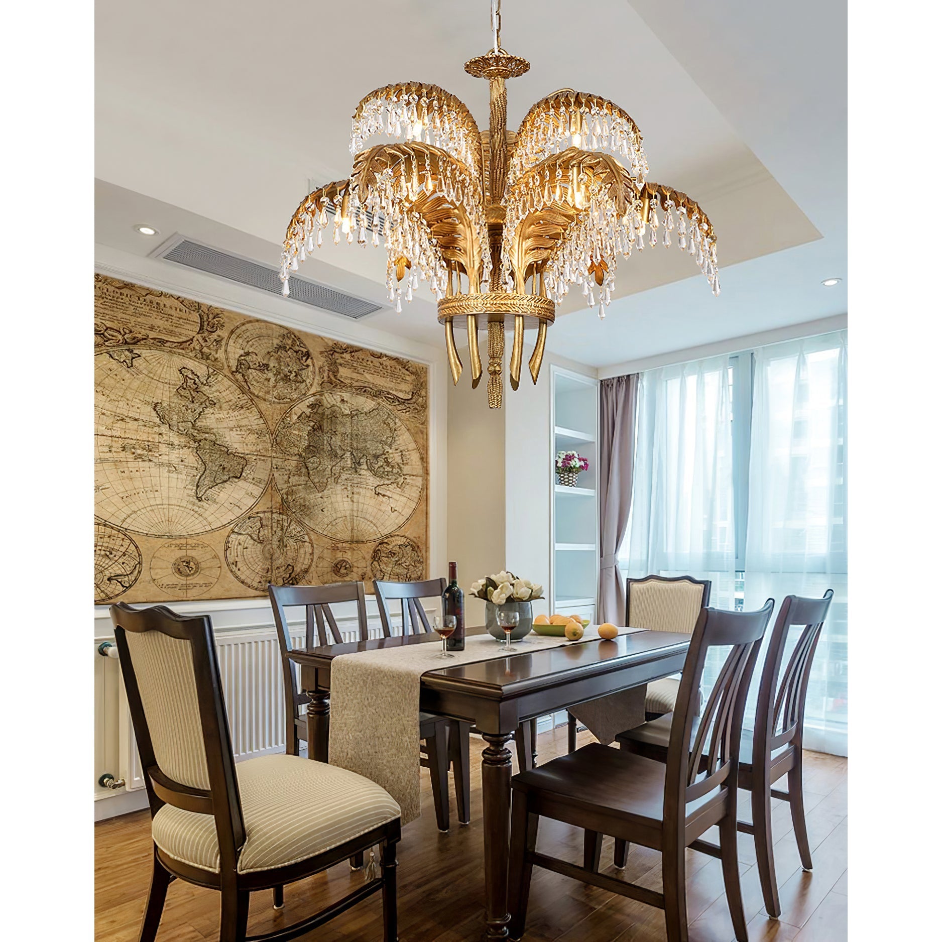 Odoraris Regal Brass Crystal Chandelier - Blowlighting