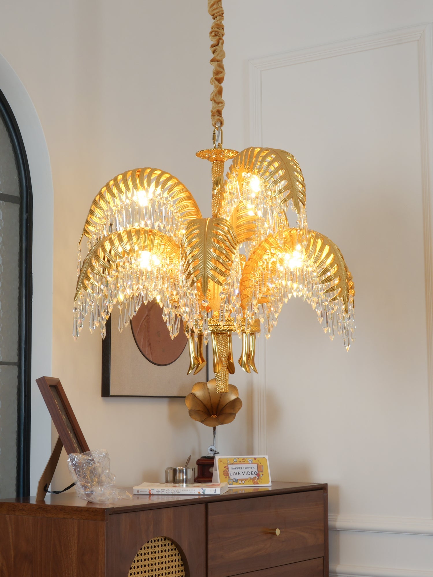 Odoraris Regal Brass Crystal Chandelier - Blowlighting