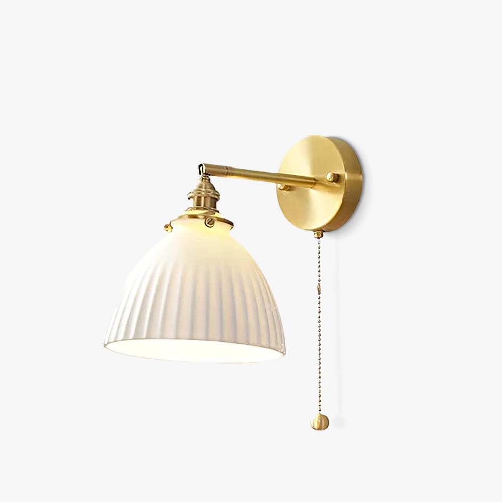 Brass Pleated Ceramic Wall Lamp - Blowlighting