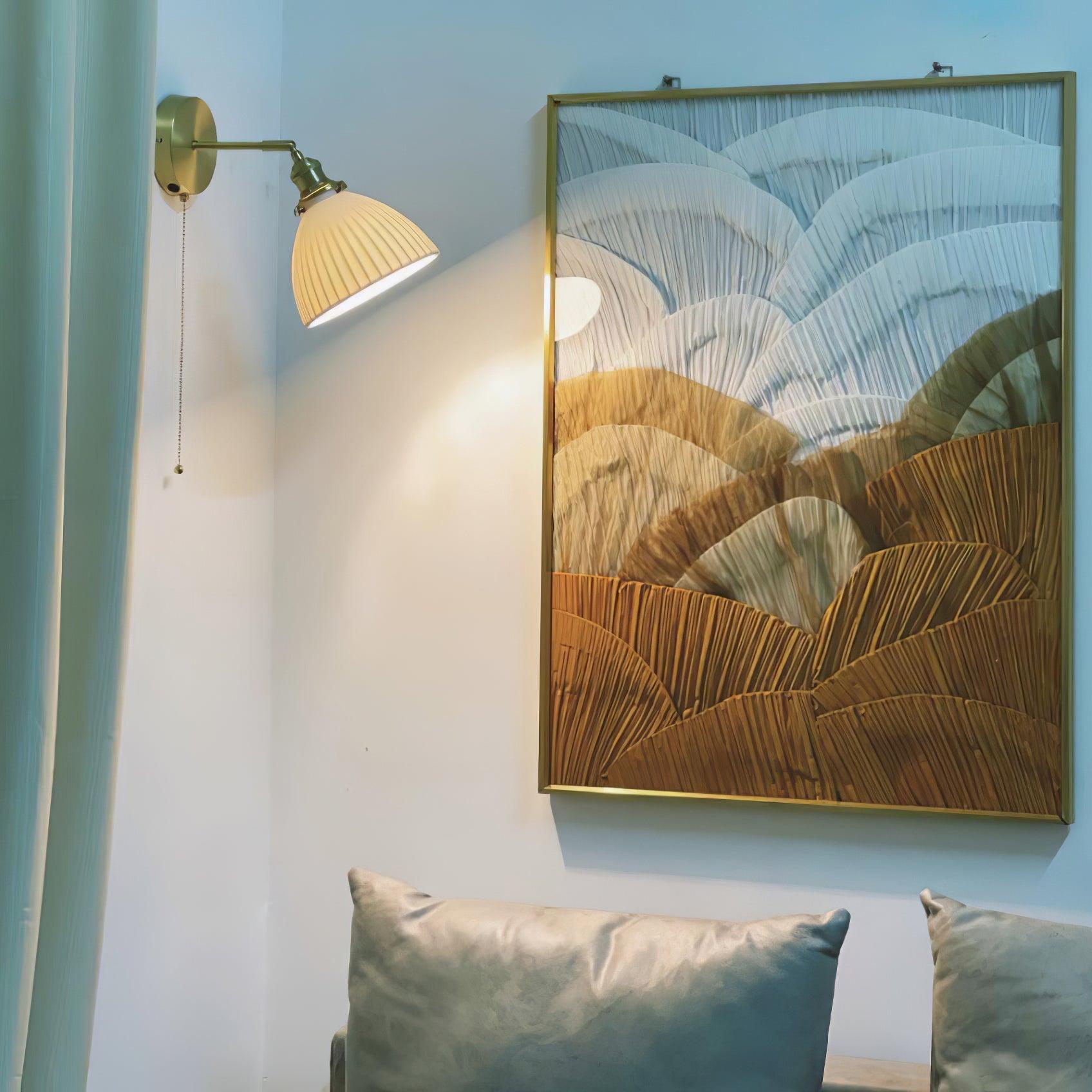 Brass Pleated Ceramic Wall Lamp - Blowlighting