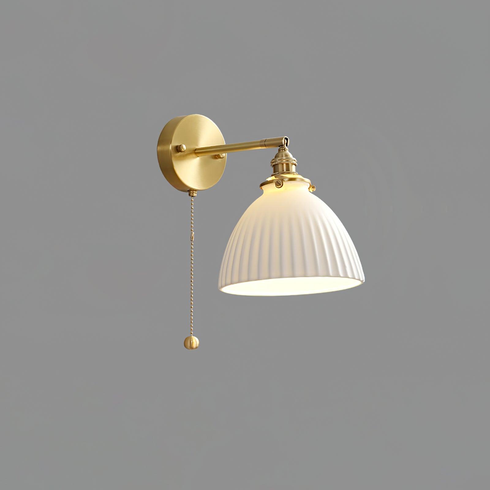 Brass Pleated Ceramic Wall Lamp - Blowlighting