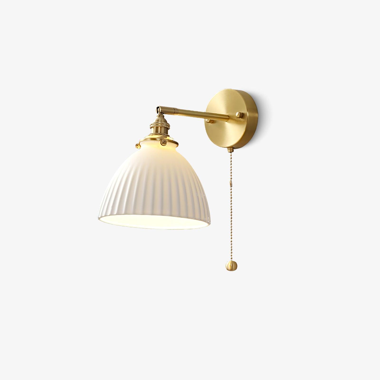 Brass Pleated Ceramic Wall Lamp - Blowlighting